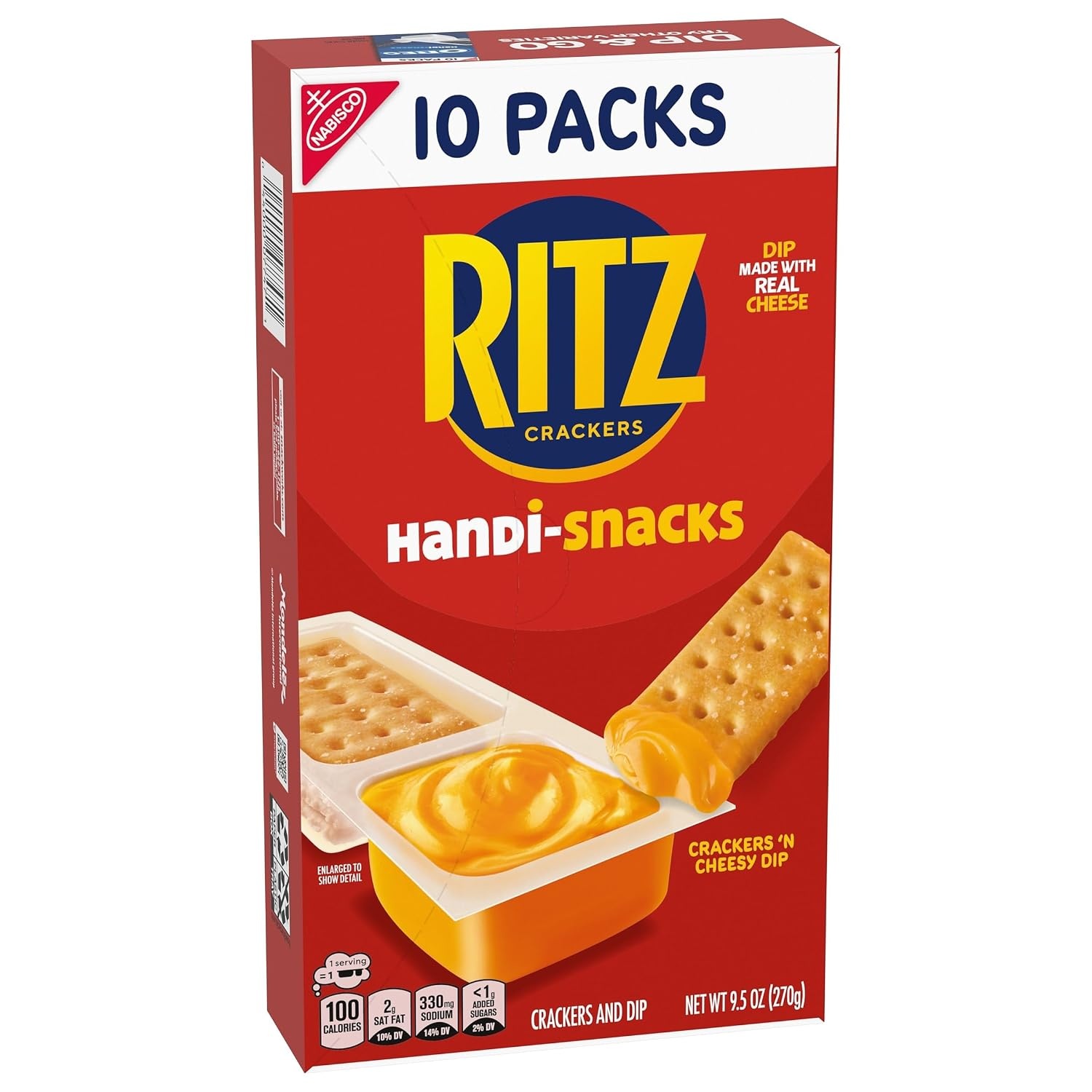 image:imageHandiSnacks RITZ Crackers N Cheesy Dip Snack Packs 10 Snack Packs95 Ounce Pack of 1