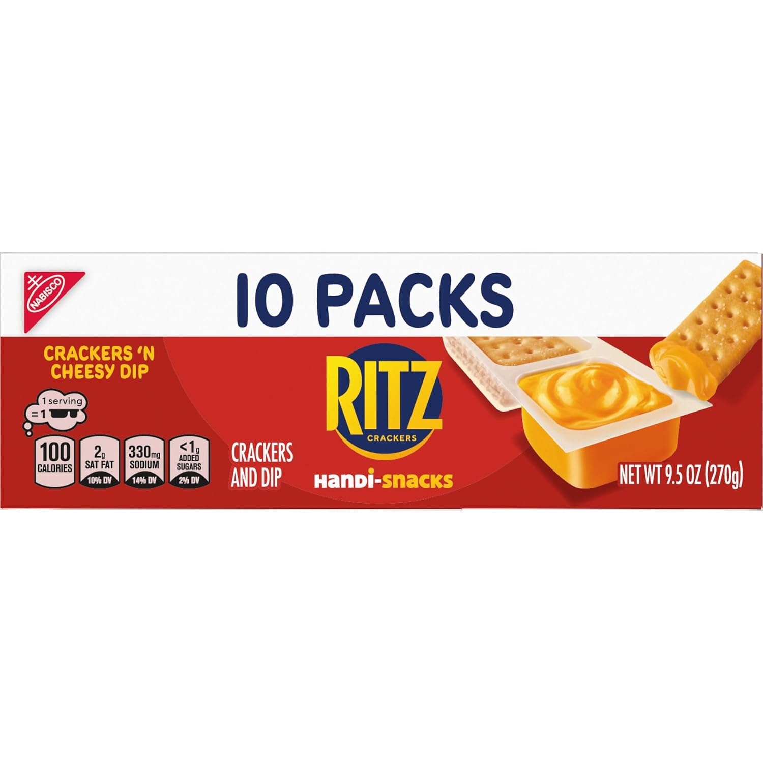 image:imageHandiSnacks RITZ Crackers N Cheesy Dip Snack Packs 10 Snack Packs95 Ounce Pack of 1
