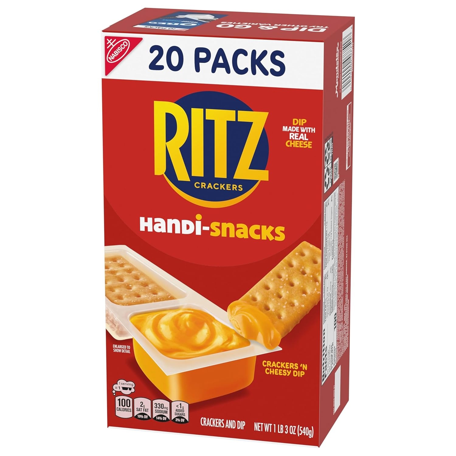 image:imageHandiSnacks RITZ Crackers N Cheesy Dip Snack Packs 20 Snack Packs095 Ounce Pack of 20