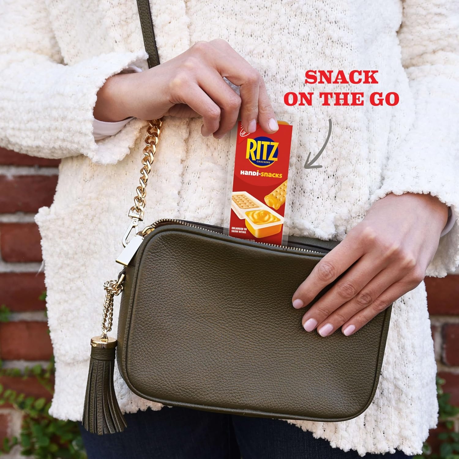 image:imageHandiSnacks RITZ Crackers N Cheesy Dip Snack Packs 20 Snack Packs095 Ounce Pack of 20