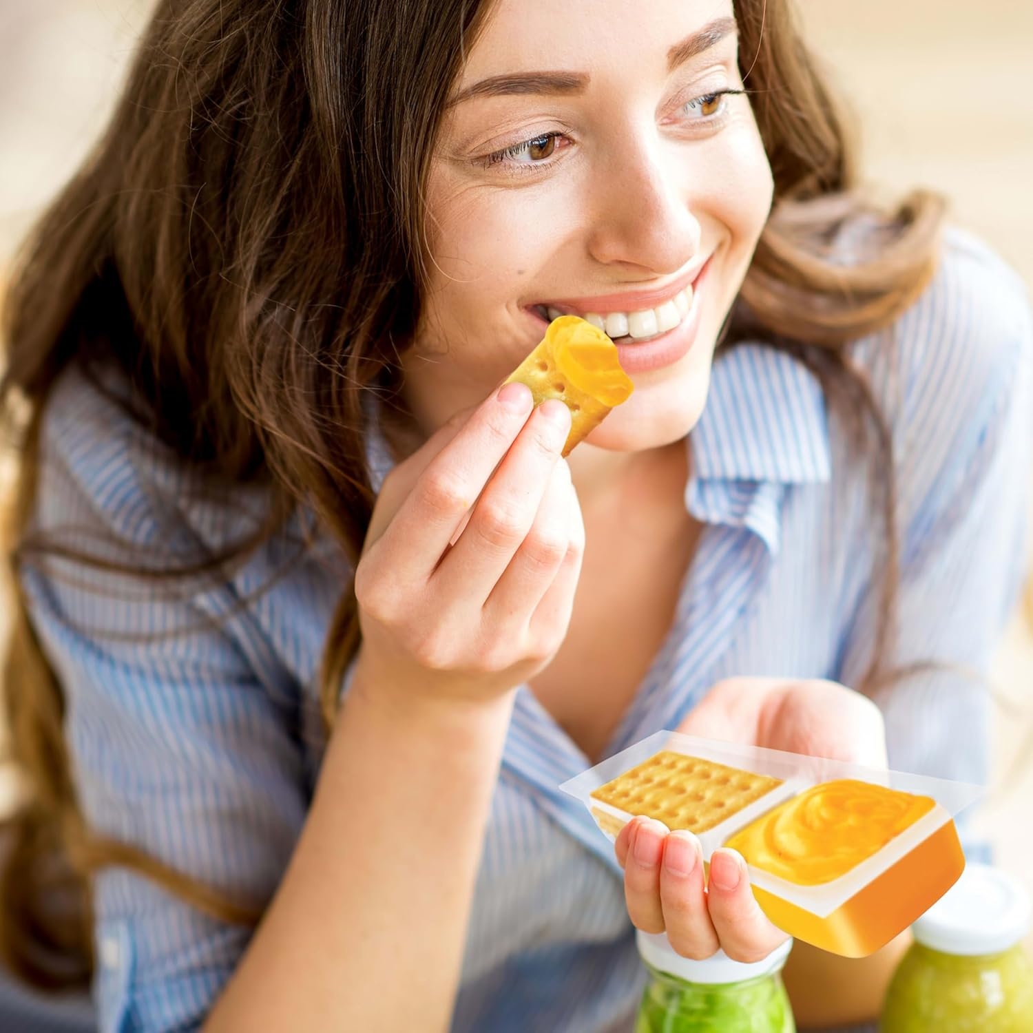 image:imageHandiSnacks RITZ Crackers N Cheesy Dip Snack Packs 20 Snack Packs095 Ounce Pack of 20