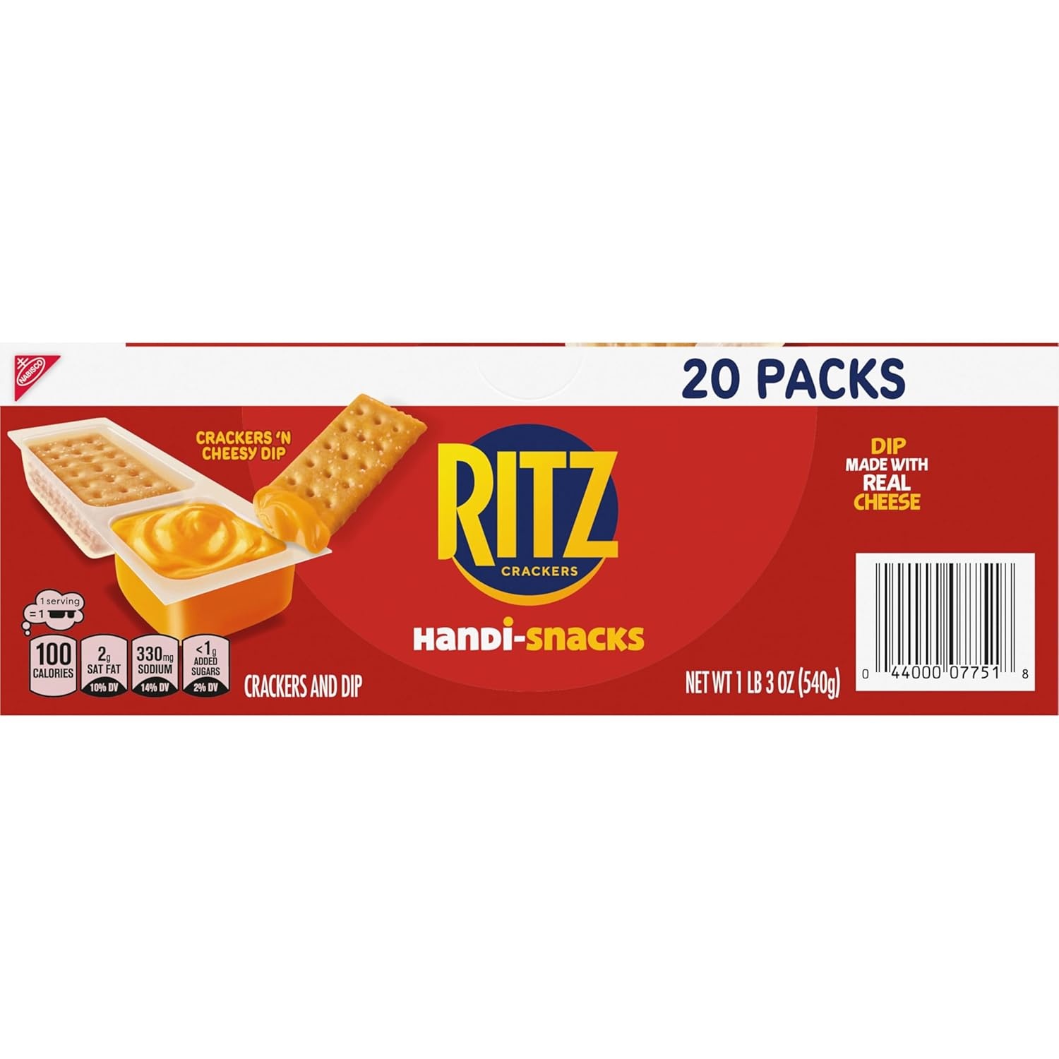 image:imageHandiSnacks RITZ Crackers N Cheesy Dip Snack Packs 20 Snack Packs095 Ounce Pack of 20