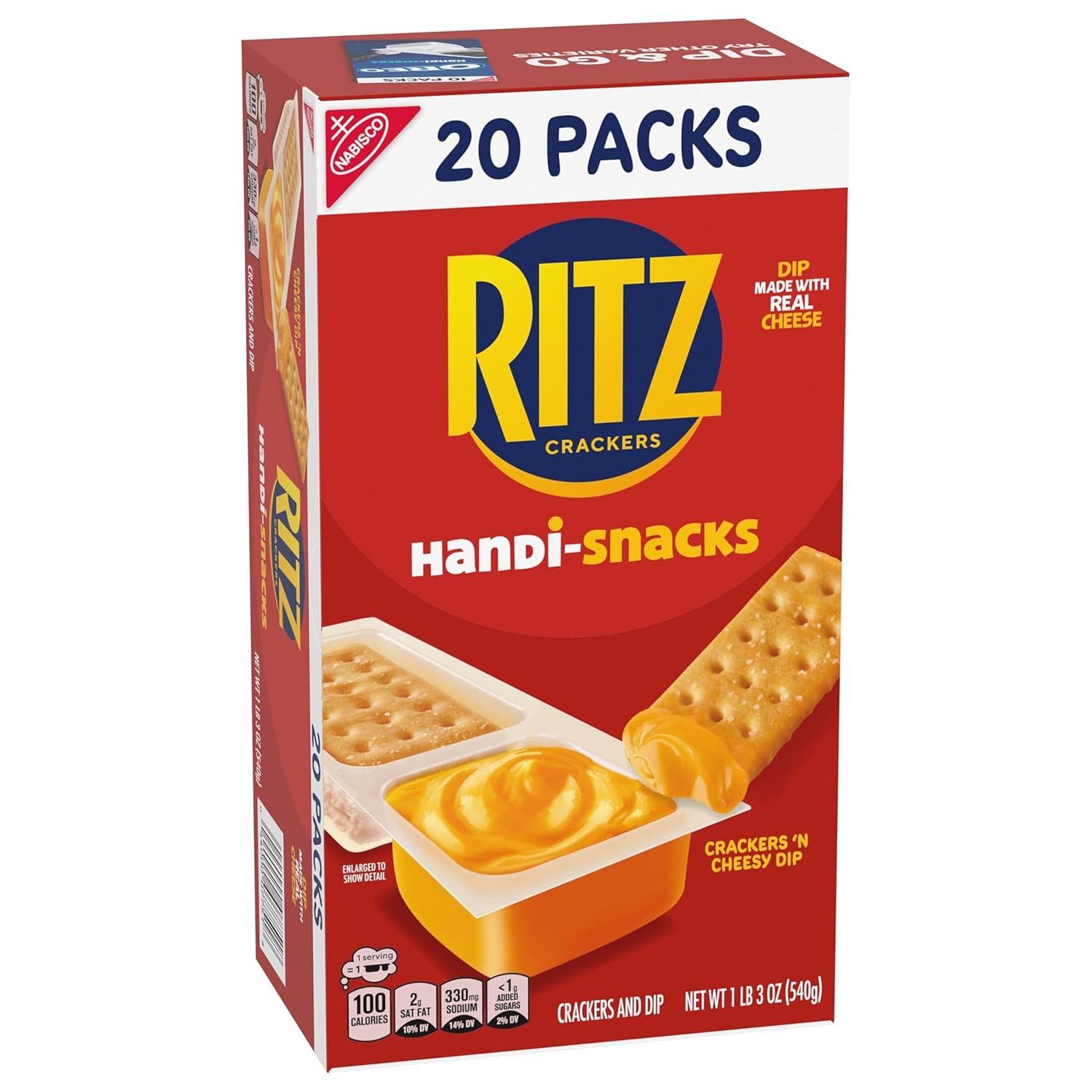 image:imageHandiSnacks RITZ Crackers N Cheesy Dip Snack Packs 20 Snack Packs095 Ounce Pack of 20