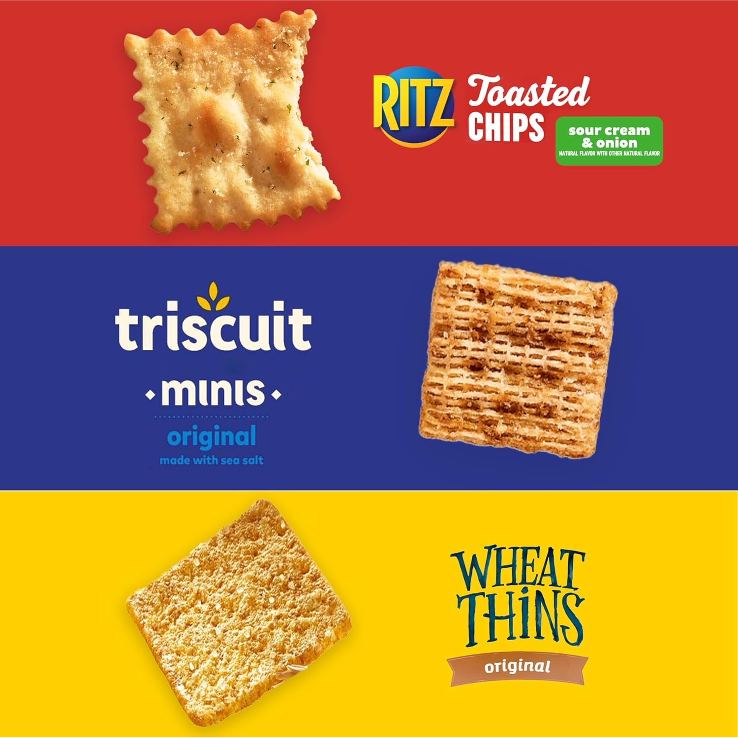 image:imageNabisco Cracker Variety Pack RITZ Toasted Chips Wheat Thins Snacks Whole Grain Wheat Crackers and Triscuit Minis Whole Grain Wheat Vegan Crackers 40 Snack Packs151 Ounce Pack of 40