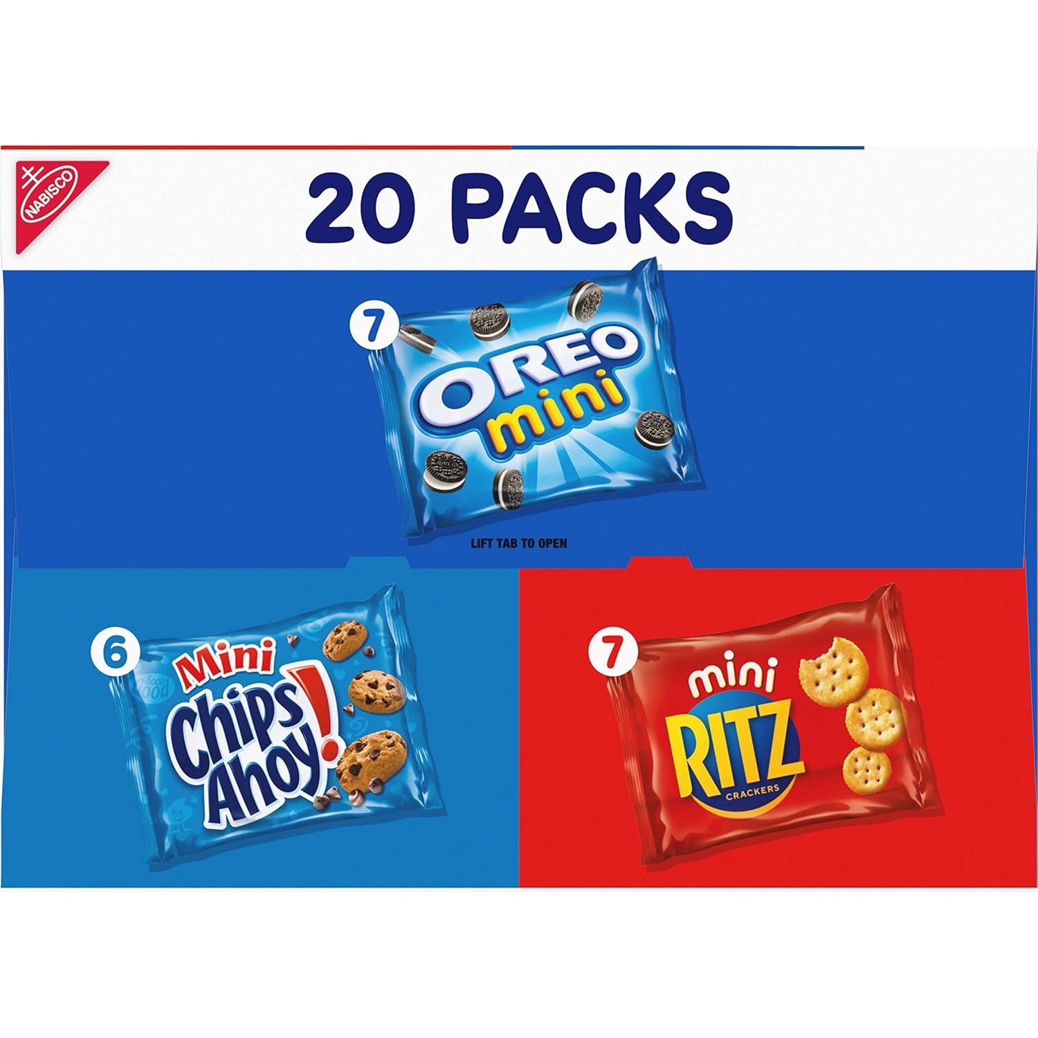 image:imageNabisco Sweet amp Savory Mix Variety Pack OREO Mini Cookies CHIPS AHOY Mini Cookies amp RITZ Mini Crackers 20 Snack Packs