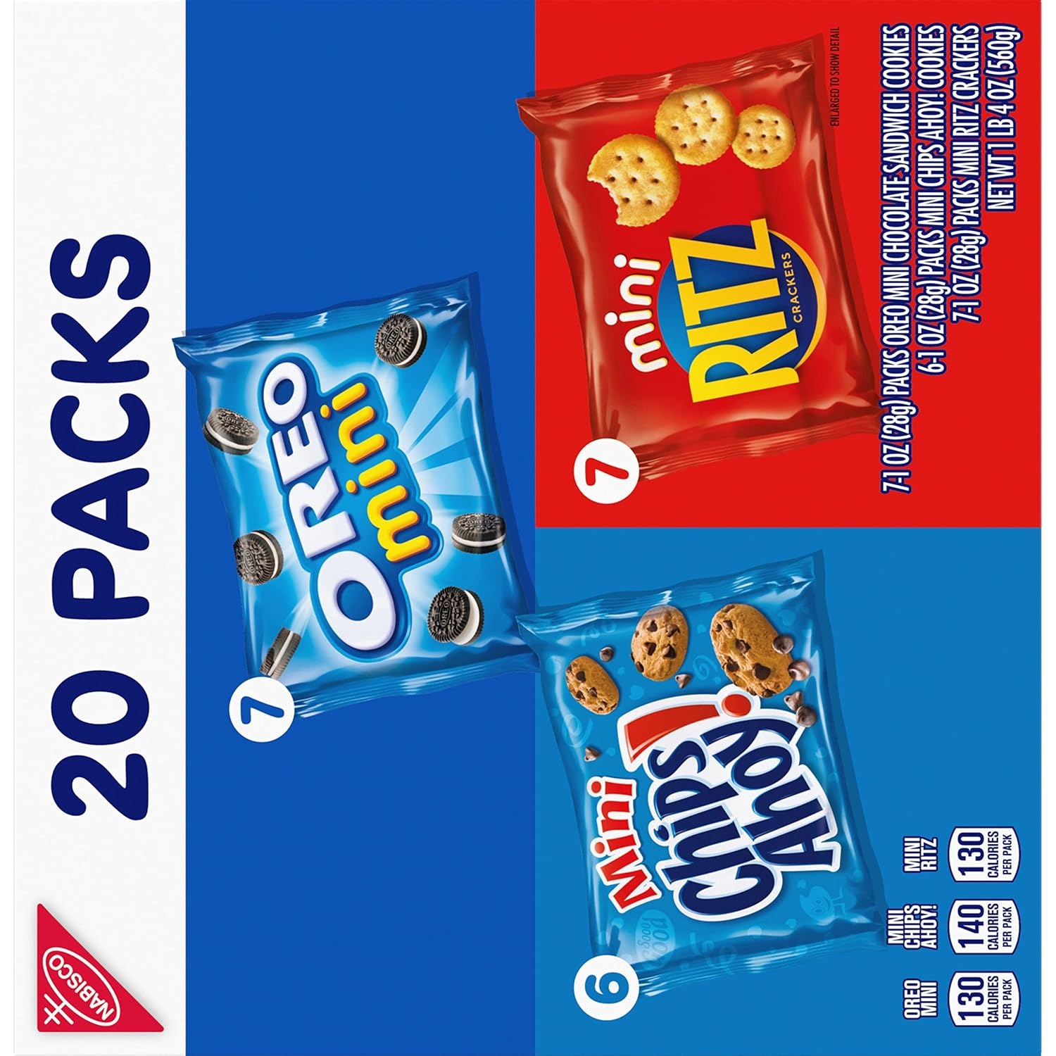 image:imageNabisco Sweet amp Savory Mix Variety Pack OREO Mini Cookies CHIPS AHOY Mini Cookies amp RITZ Mini Crackers 20 Snack Packs