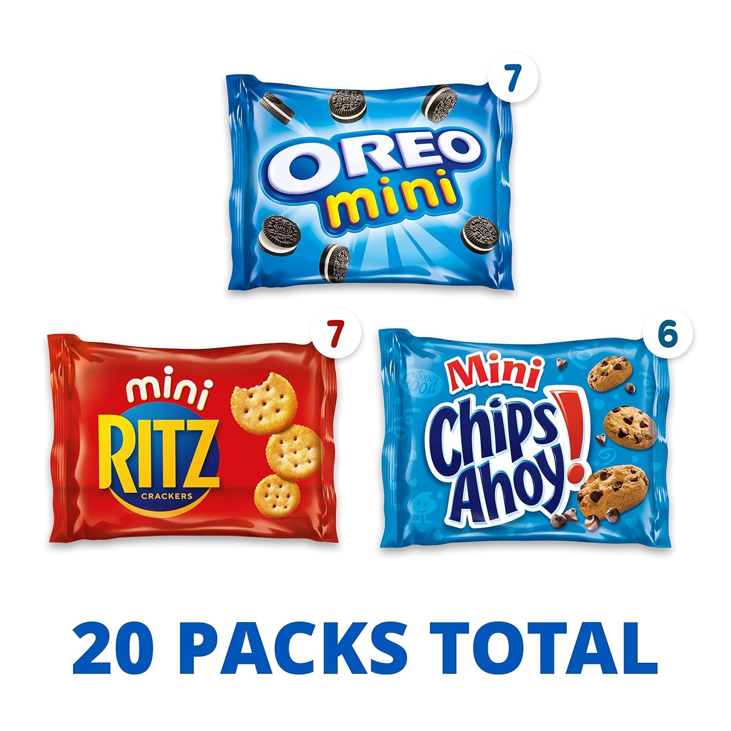 image:imageNabisco Sweet amp Savory Mix Variety Pack OREO Mini Cookies CHIPS AHOY Mini Cookies amp RITZ Mini Crackers 20 Snack Packs