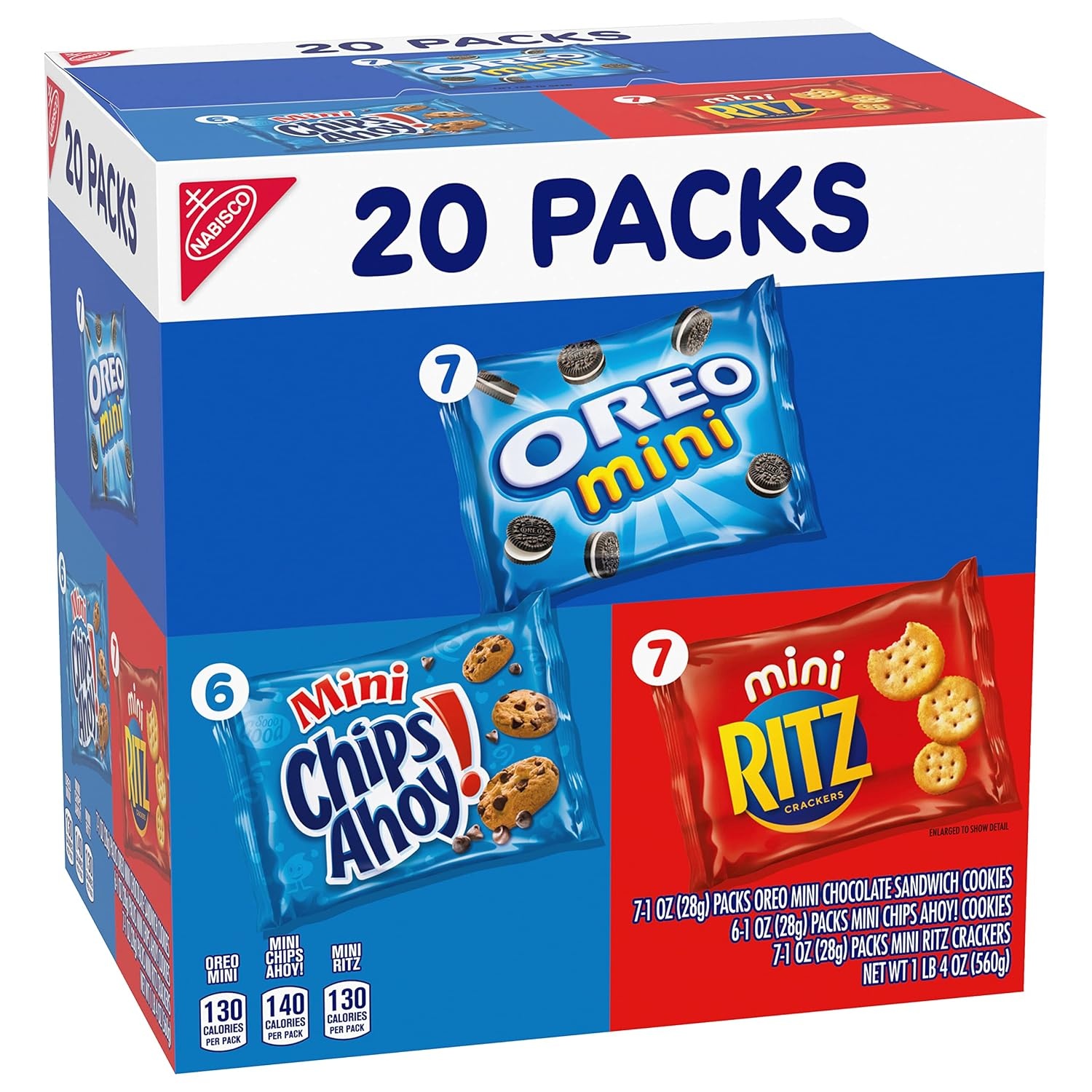 image:imageNabisco Sweet amp Savory Mix Variety Pack OREO Mini Cookies CHIPS AHOY Mini Cookies amp RITZ Mini Crackers 20 Snack Packs