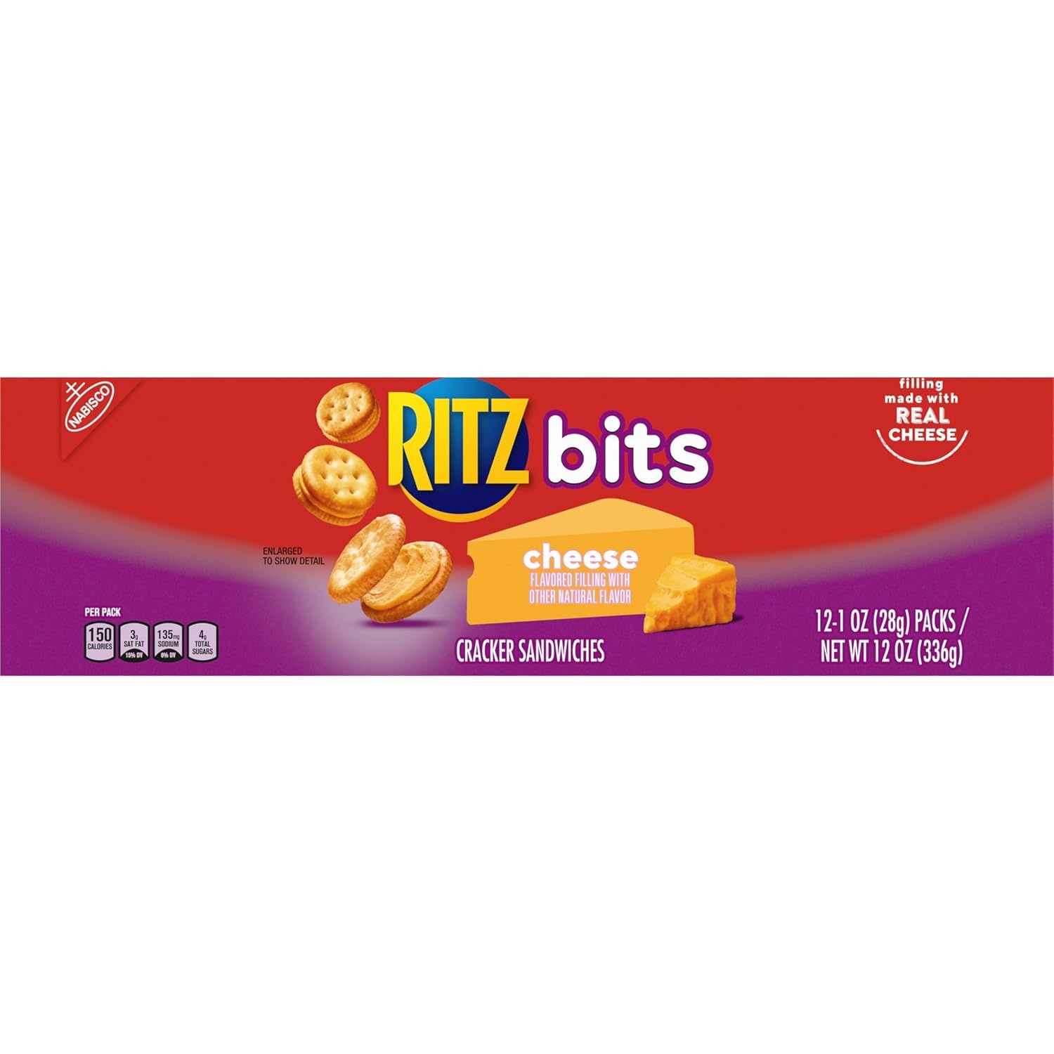 image:imageRITZ Bits Cheese Sandwich Crackers Bulk Lunch Snacks 48 Snack Packs 4 Boxes1 Ounce Pack of 12