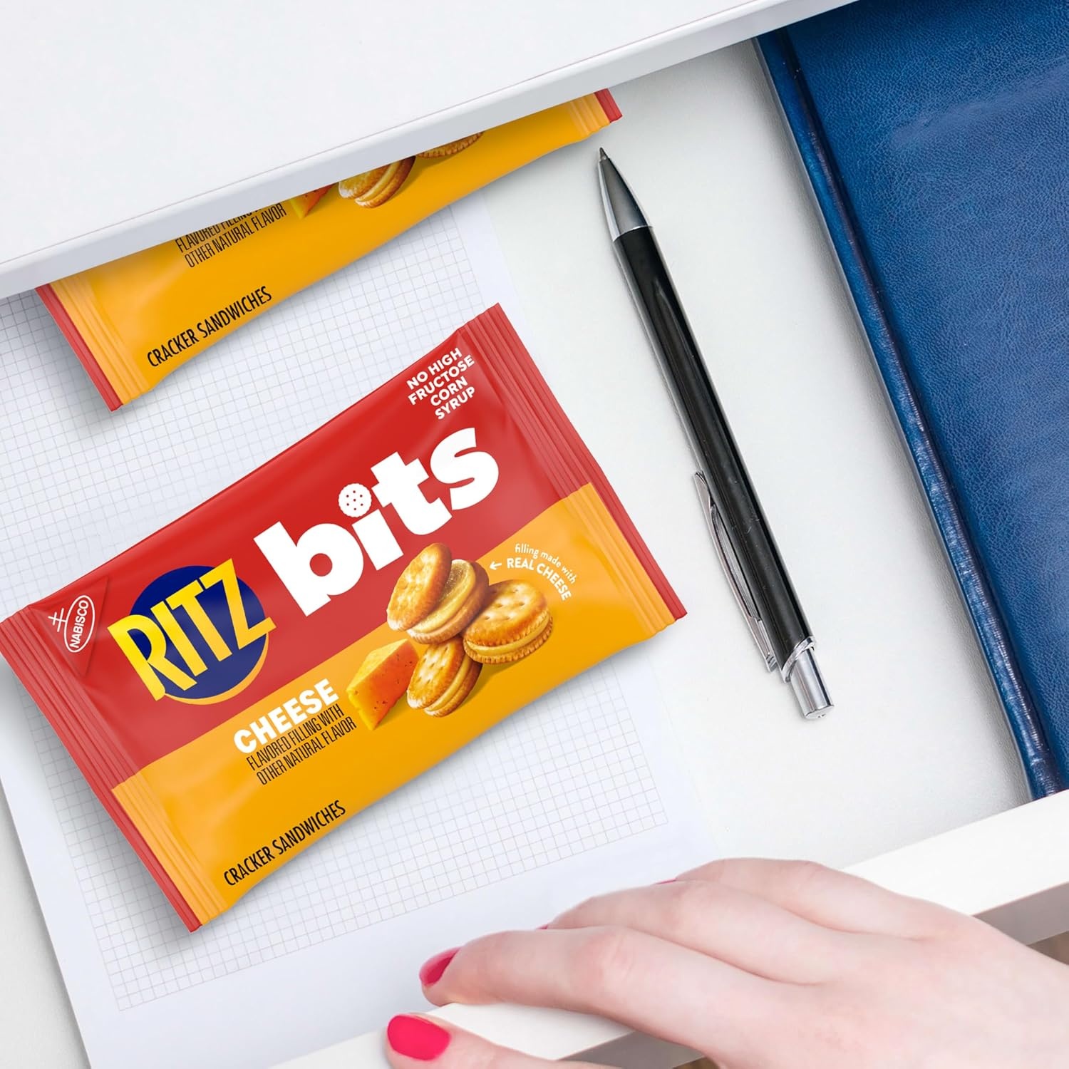 image:imageRITZ Bits Cheese Sandwich Crackers Bulk Lunch Snacks for Kids and Adults 40 Total Snack Packs 4 Boxes40 Ounce Pack of 1