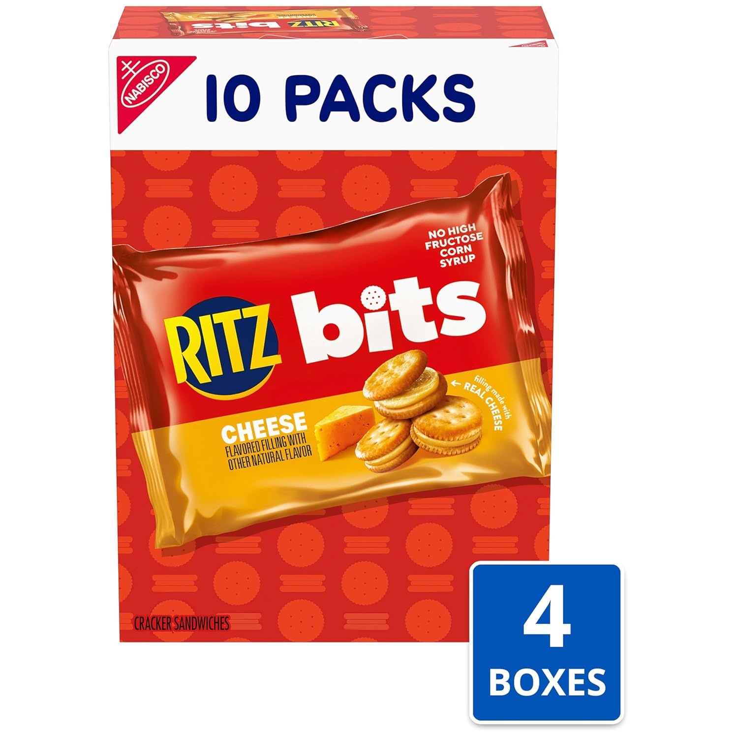 image:imageRITZ Bits Cheese Sandwich Crackers Bulk Lunch Snacks for Kids and Adults 40 Total Snack Packs 4 Boxes40 Ounce Pack of 1