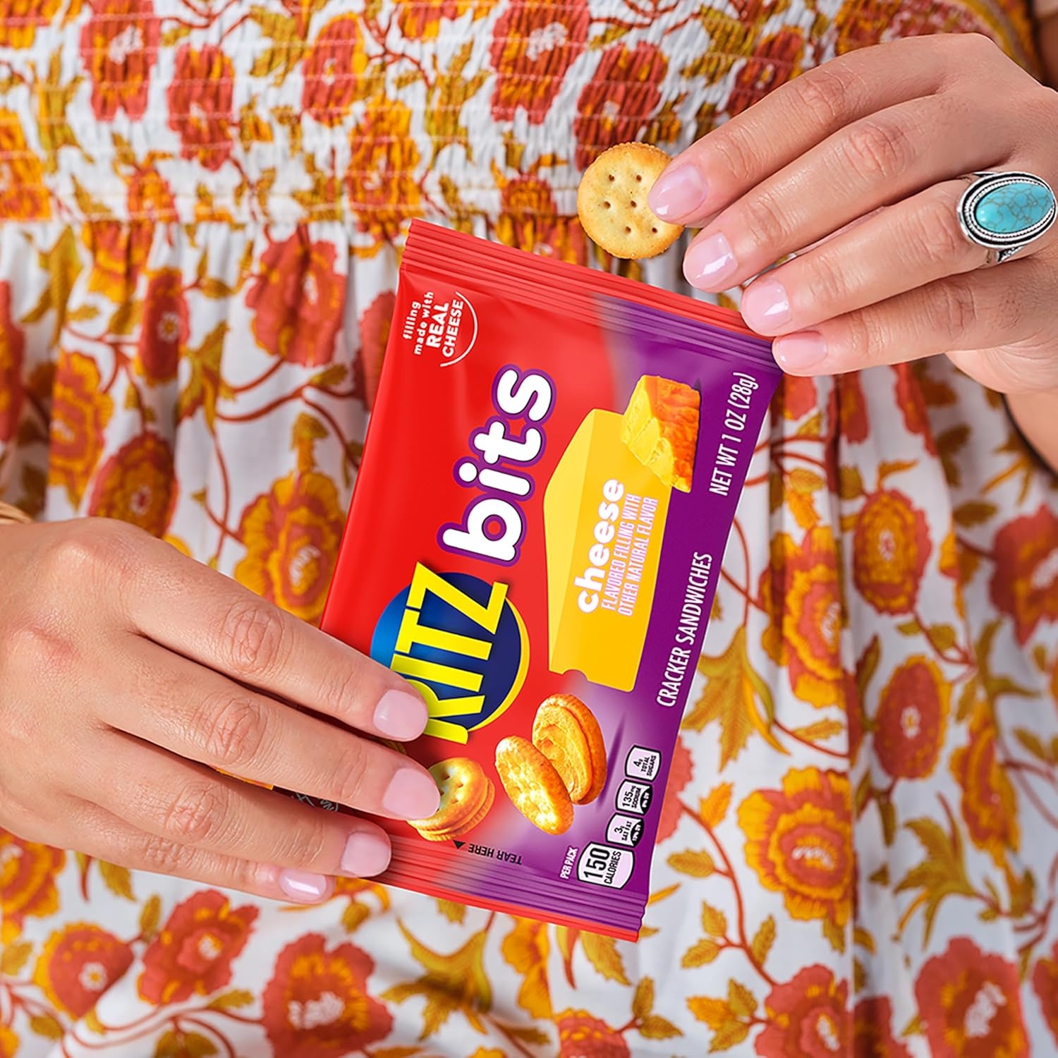 image:imageRITZ Bits Cheese Sandwich Crackers Bulk Lunch Snacks for Kids and Adults 40 Total Snack Packs 4 Boxes40 Ounce Pack of 2