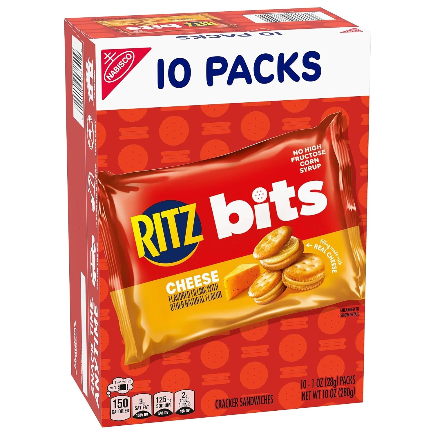 image:imageRITZ Bits Cheese Sandwich Crackers Lunch Snacks for Kids and Adults 10 Snack Packs
