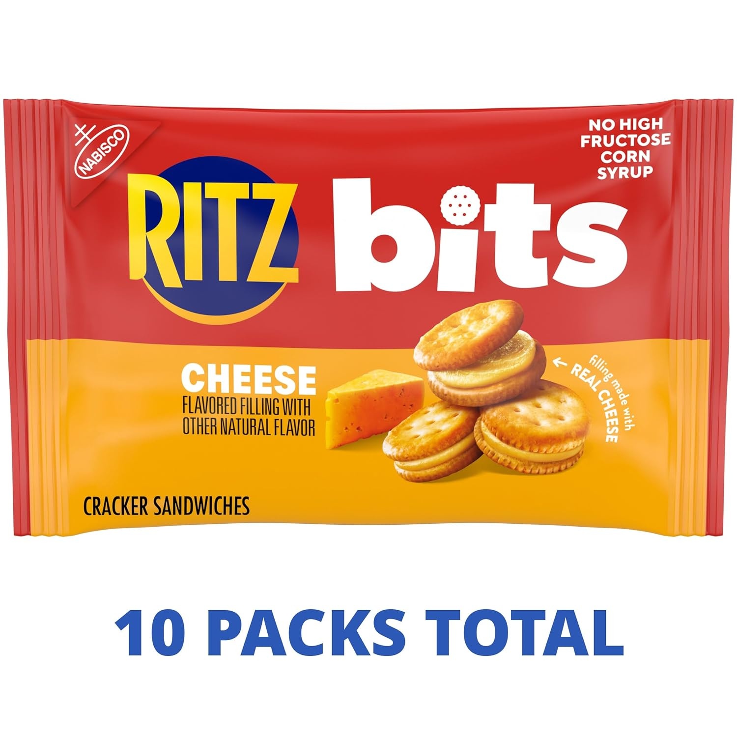 image:imageRITZ Bits Cheese Sandwich Crackers Lunch Snacks for Kids and Adults 10 Snack Packs