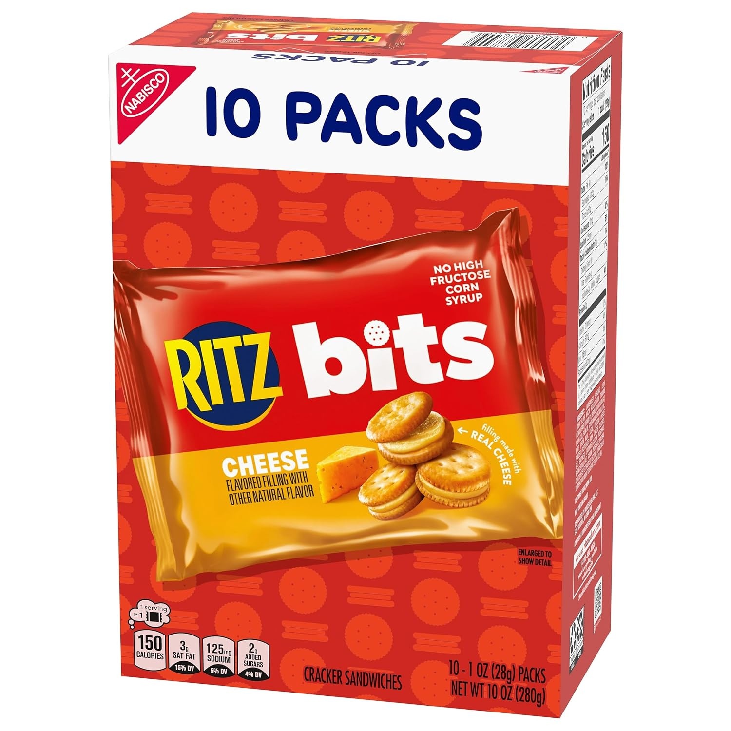 image:imageRITZ Bits Cheese Sandwich Crackers Lunch Snacks for Kids and Adults 10 Snack Packs