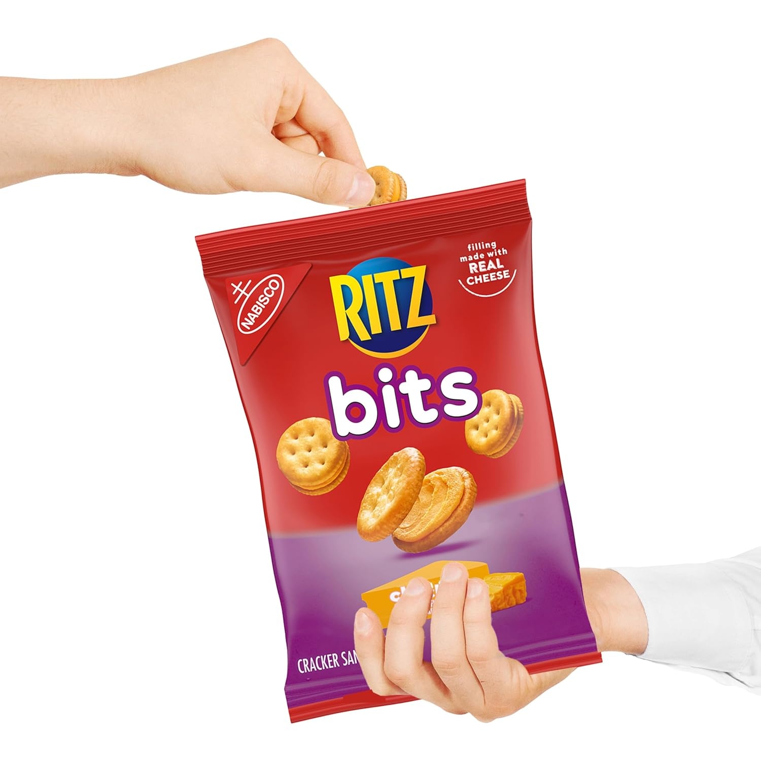 image:imageRITZ Bits Cheese Sandwich Crackers Snacks for Kids and Adults Bulk Lunch Snacks 60 15 oz PacksCheese