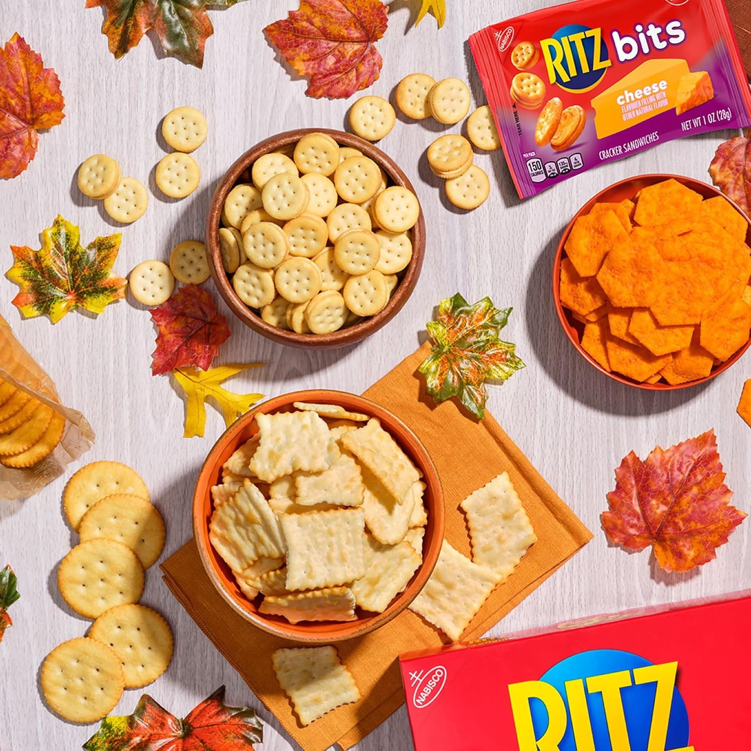 image:imageRITZ Bits Cheese Sandwich Crackers Snacks for Kids and Adults Bulk Lunch Snacks 60 15 oz PacksCheese