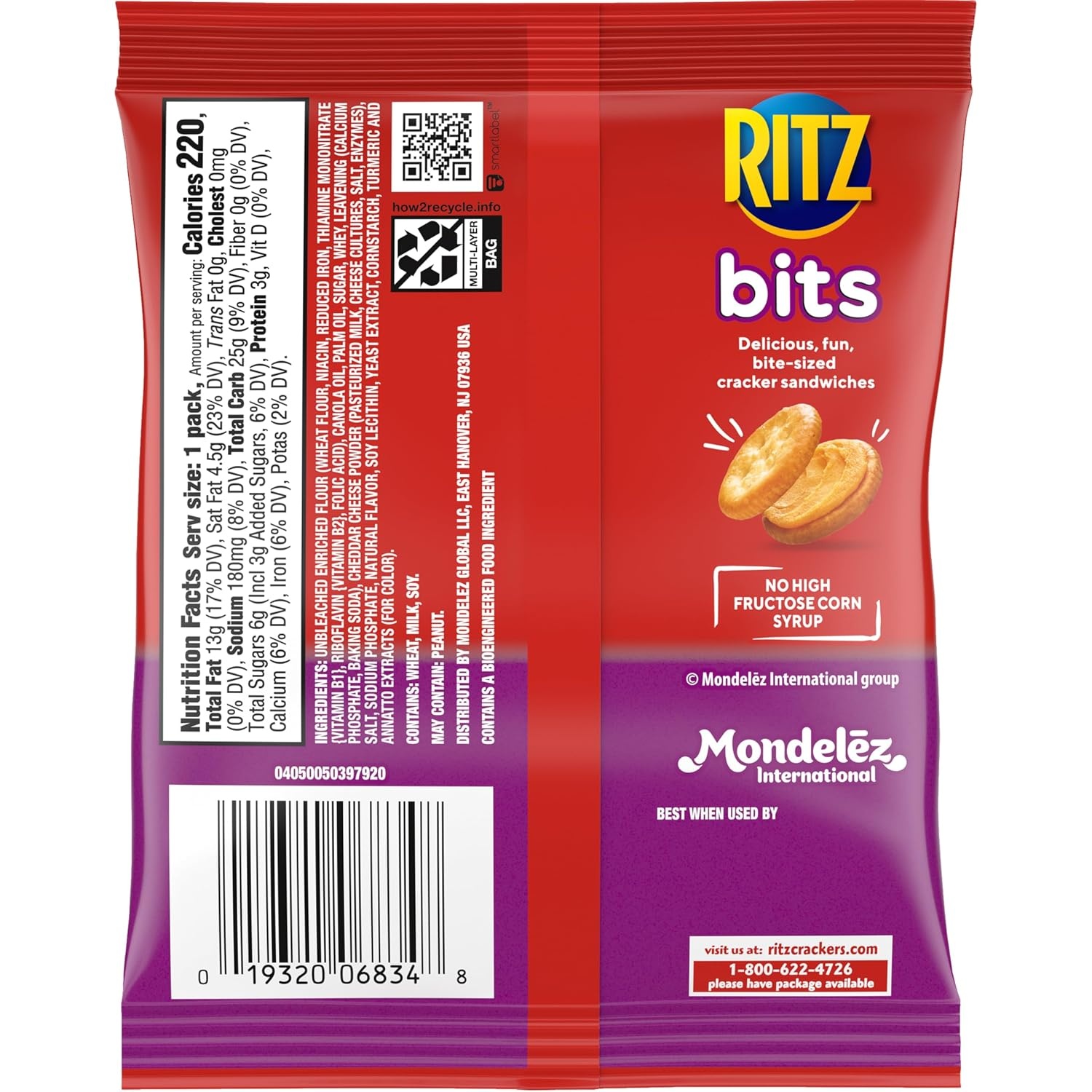 image:imageRITZ Bits Cheese Sandwich Crackers Snacks for Kids and Adults Bulk Lunch Snacks 60 15 oz PacksCheese