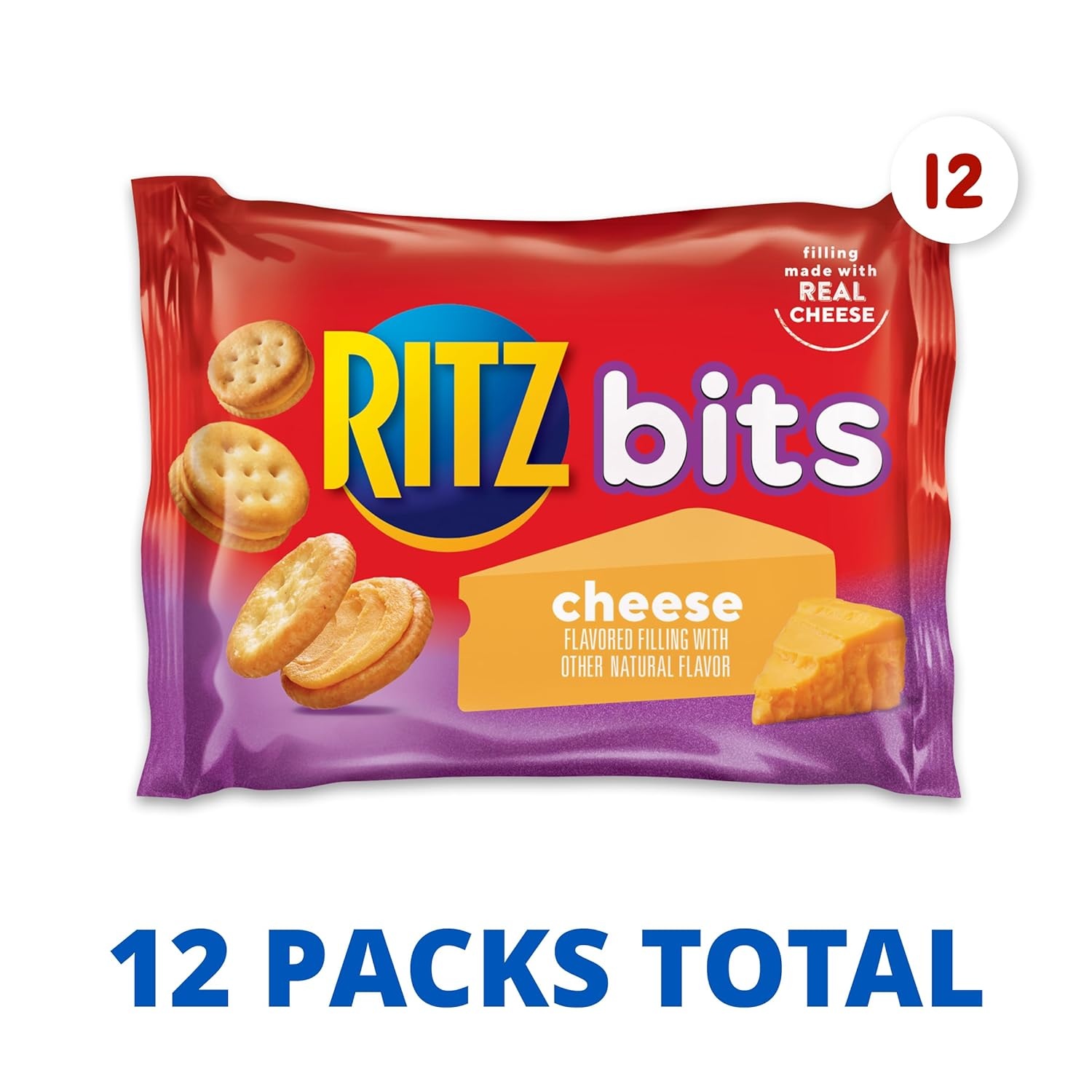 image:imageRITZ Bits Cheese Sandwich Crackers Snacks for Kids and Adults Bulk Lunch Snacks 60 15 oz PacksCheese