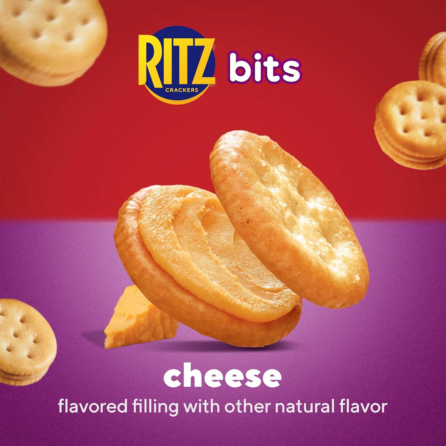 image:imageRITZ Bits Cheese Sandwich Crackers Snacks for Kids and Adults Bulk Lunch Snacks 60 15 oz PacksCheese