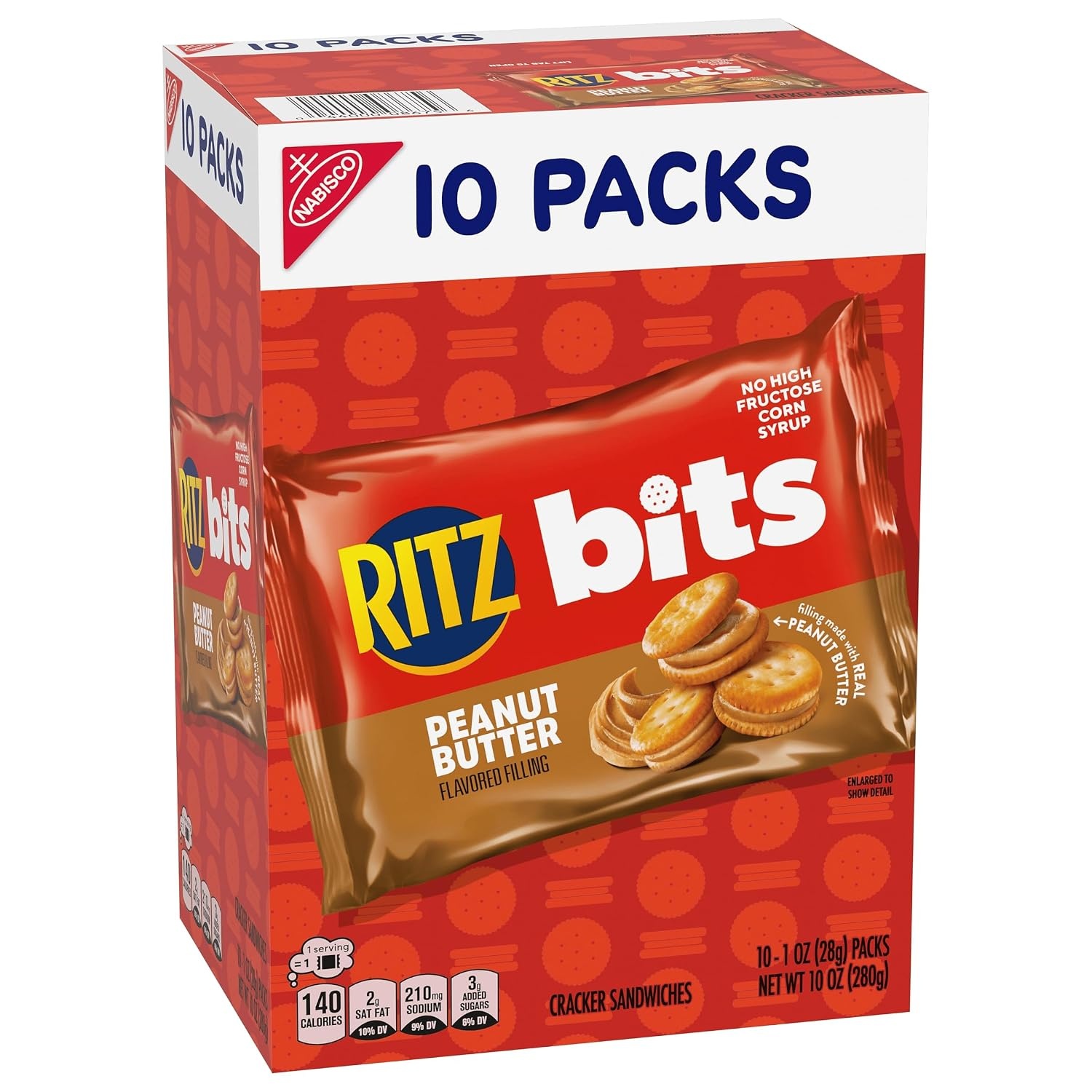 image:imageRITZ Bits Peanut Butter Sandwich Crackers Lunch Snacks 10 Snack Packs