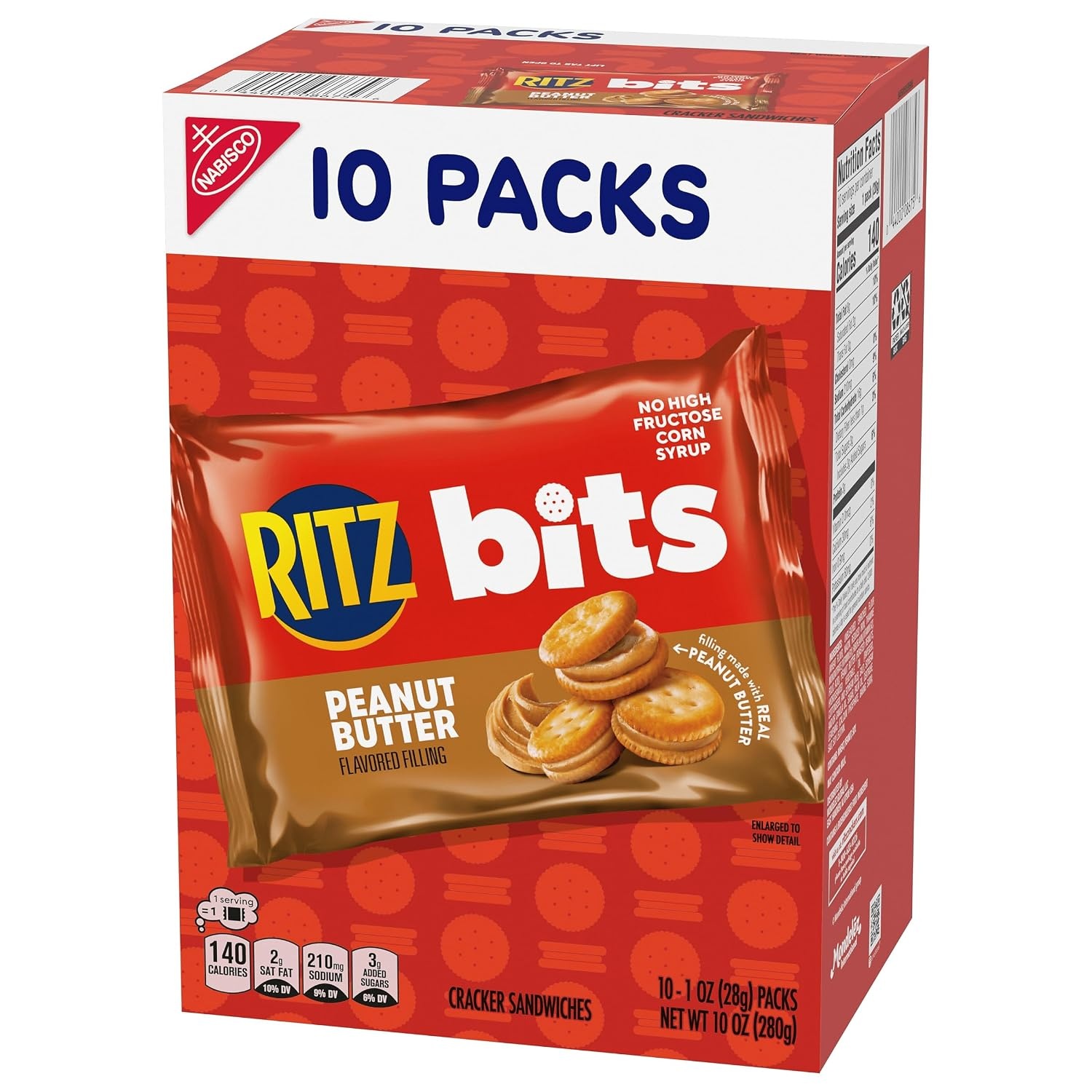 image:imageRITZ Bits Peanut Butter Sandwich Crackers Lunch Snacks 10 Snack Packs