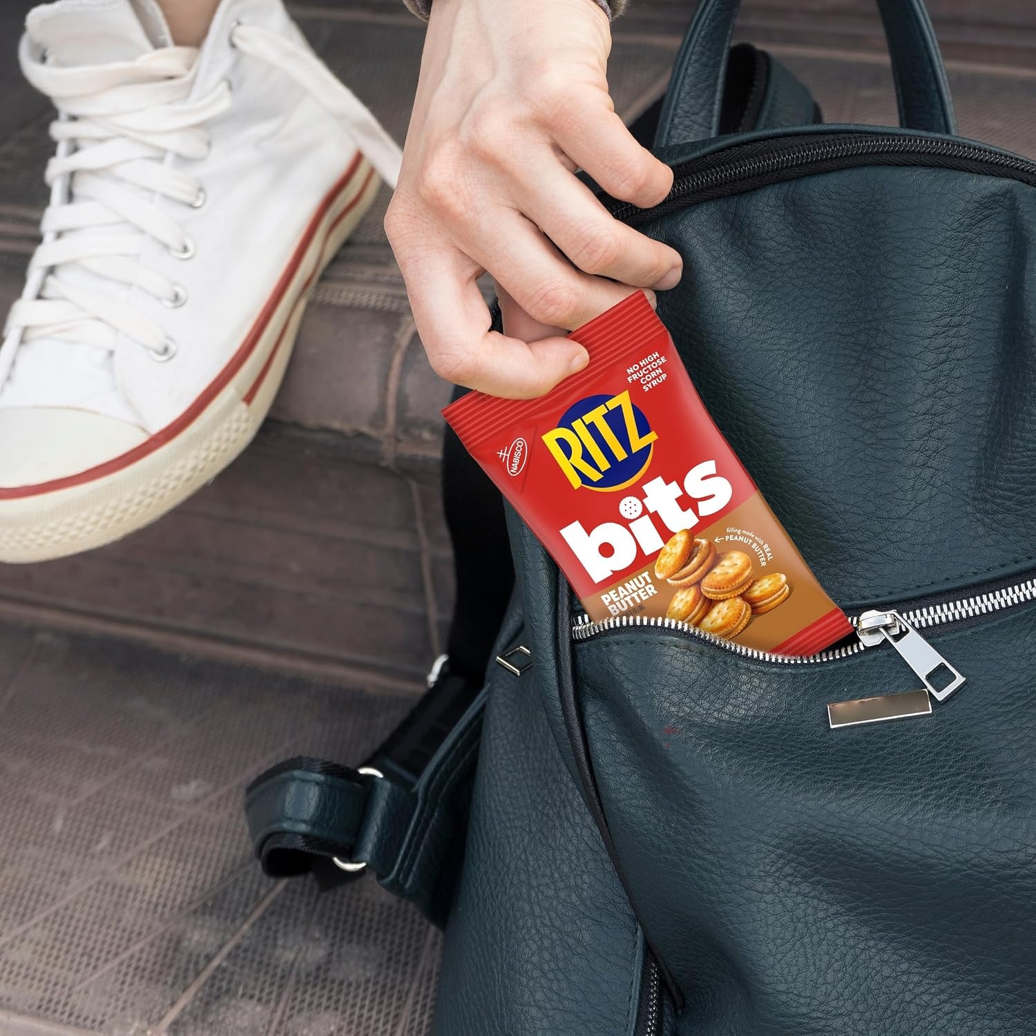 image:imageRITZ Bits Peanut Butter Sandwich Crackers Snacks for Kids and Adults Lunch Snacks 3 oz