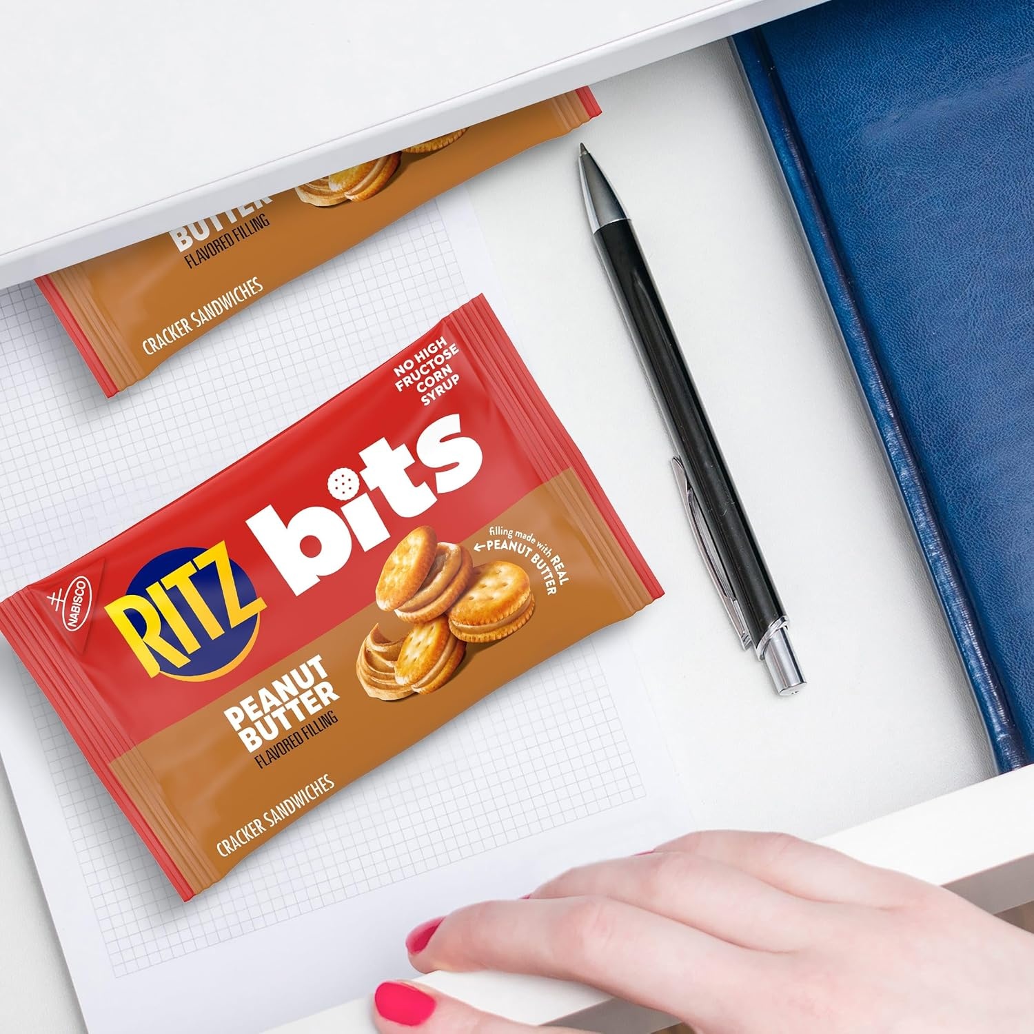 image:imageRITZ Bits Peanut Butter and RITZ Bits Cheese Sandwich Crackers Variety Pack Lunch Snacks for Kids and Adults 20 Snack Packs20 Ounce Pack of 1