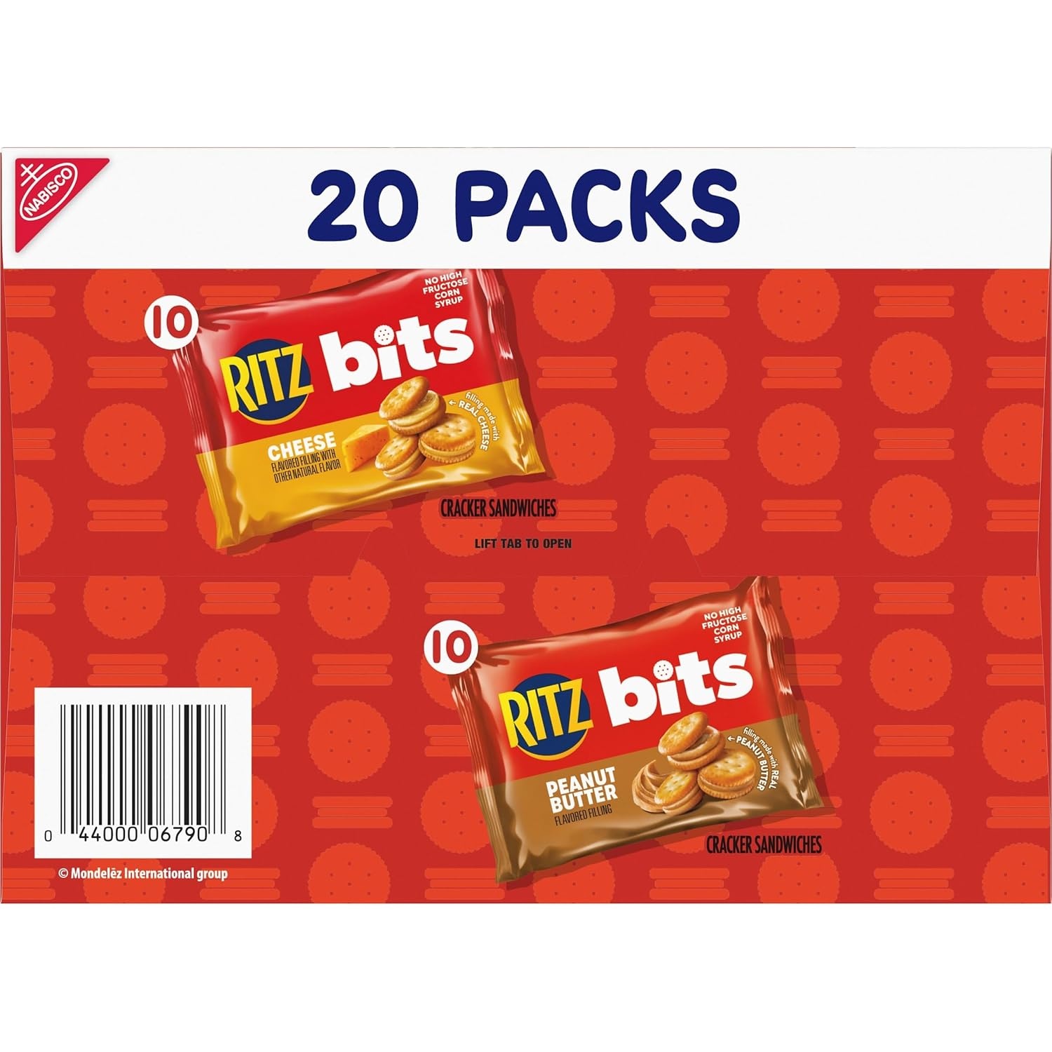 image:imageRITZ Bits Peanut Butter and RITZ Bits Cheese Sandwich Crackers Variety Pack Lunch Snacks for Kids and Adults 20 Snack Packs20 Ounce Pack of 1