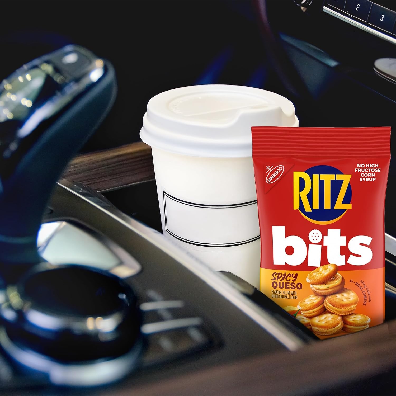 image:imageRITZ Bits Spicy Queso Cheese Sandwich Crackers Snacks for Kids and Adults Lunch Snacks 3 oz
