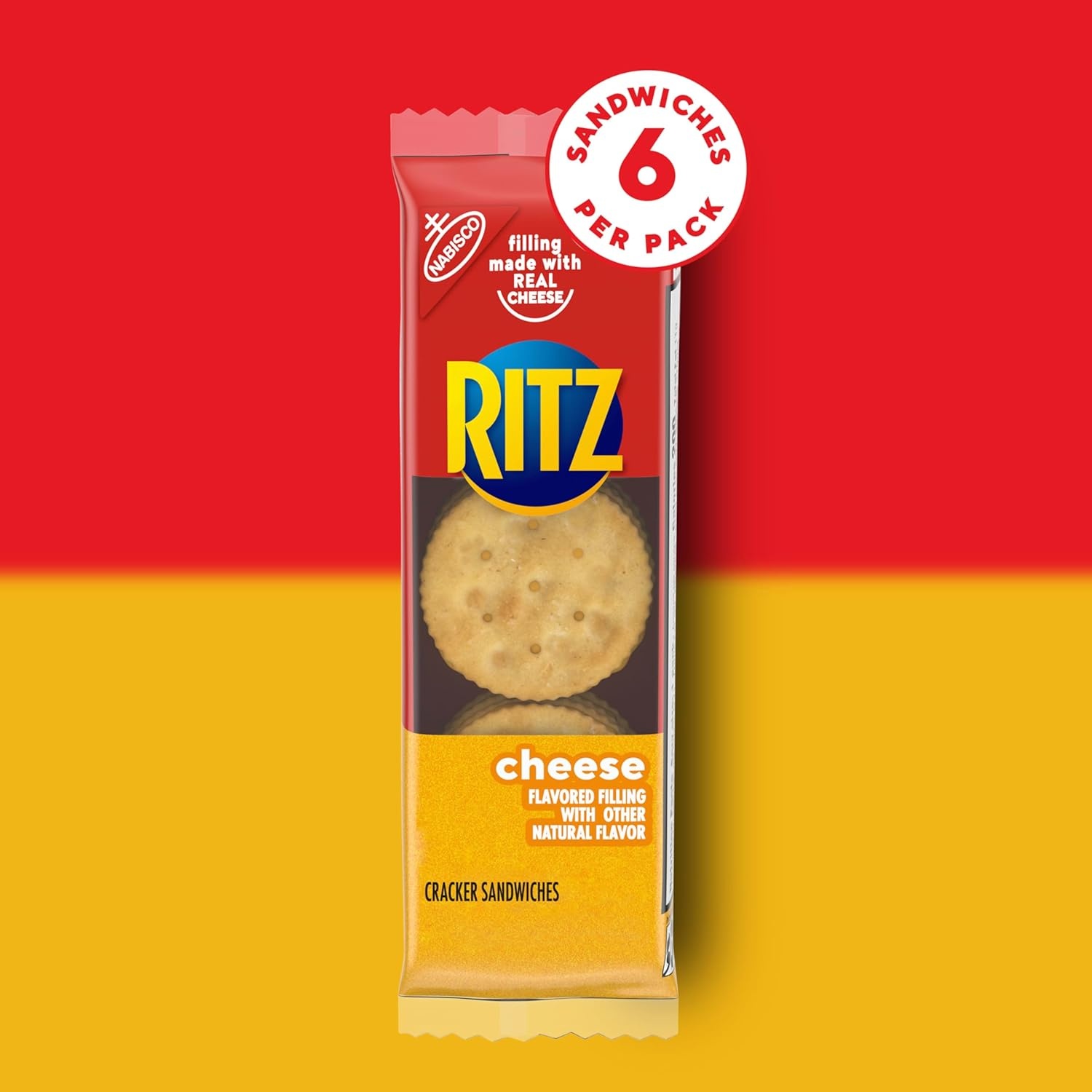 image:imageRITZ Cheese Sandwich Crackers Lunch Snacks 20 Snack Packs 6 Crackers Per Pack27 Ounce Pack of 1