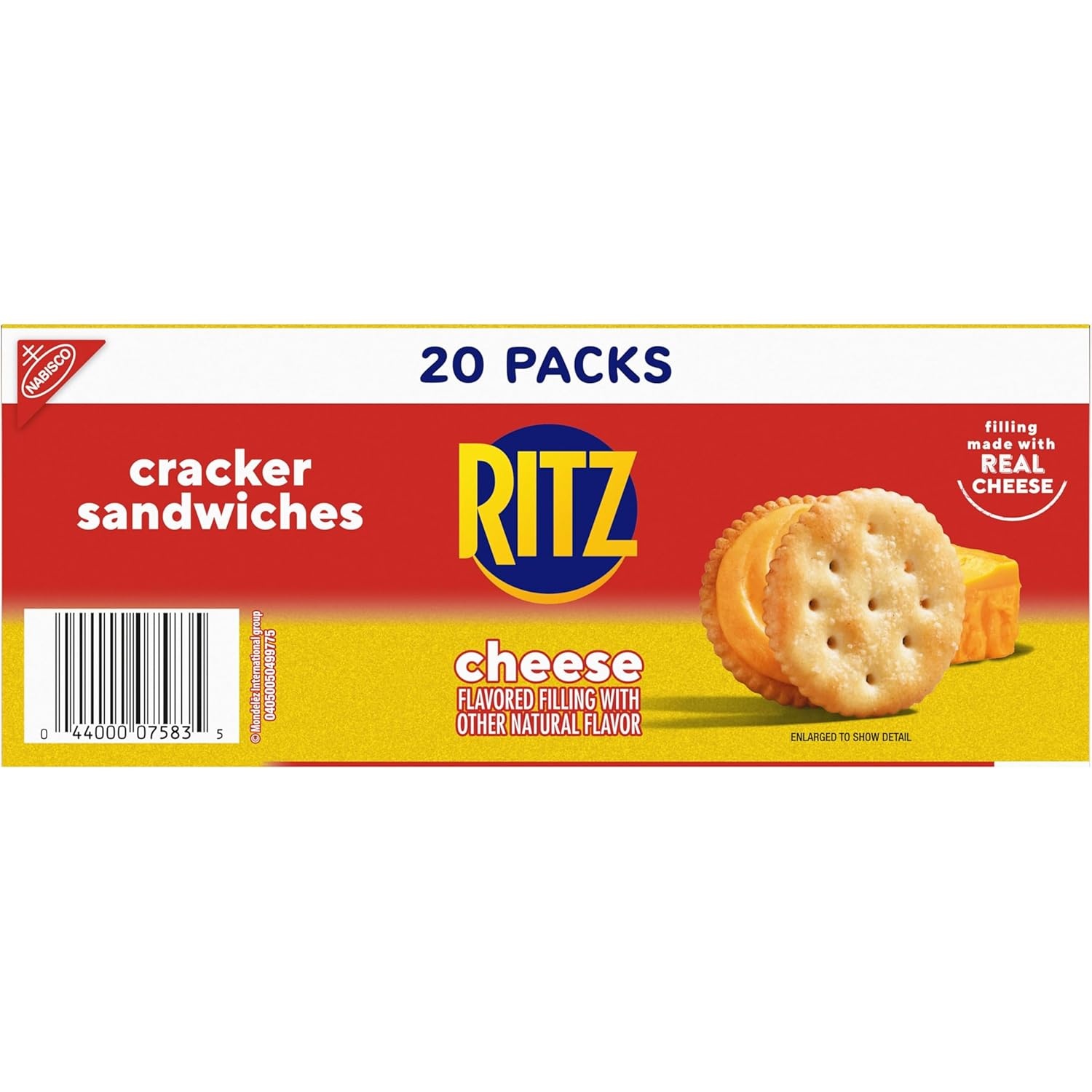 image:imageRITZ Cheese Sandwich Crackers Lunch Snacks 20 Snack Packs 6 Crackers Per Pack27 Ounce Pack of 1