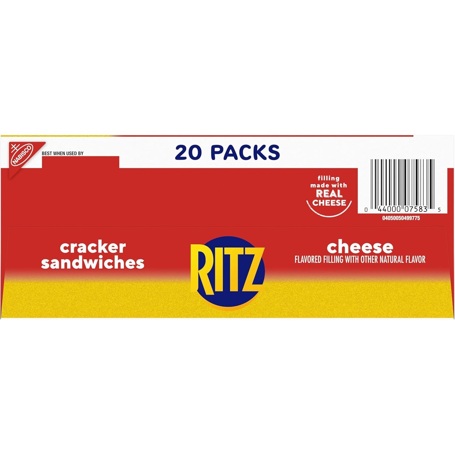 image:imageRITZ Cheese Sandwich Crackers Lunch Snacks 20 Snack Packs 6 Crackers Per Pack27 Ounce Pack of 1