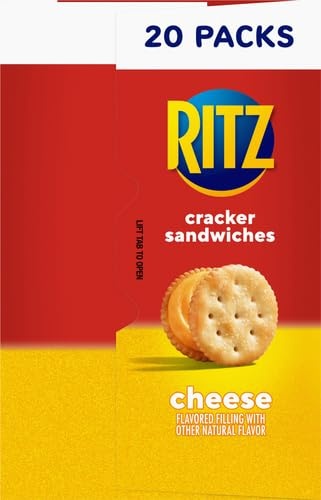 image:imageRITZ Cheese Sandwich Crackers Lunch Snacks 20 Snack Packs 6 Crackers Per Pack27 Ounce Pack of 2