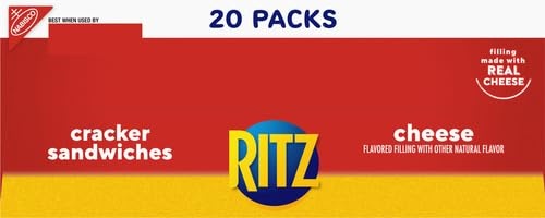 image:imageRITZ Cheese Sandwich Crackers Lunch Snacks 20 Snack Packs 6 Crackers Per Pack27 Ounce Pack of 2