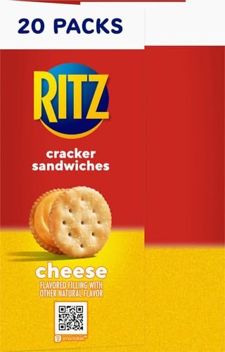 image:imageRITZ Cheese Sandwich Crackers Lunch Snacks 20 Snack Packs 6 Crackers Per Pack27 Ounce Pack of 2