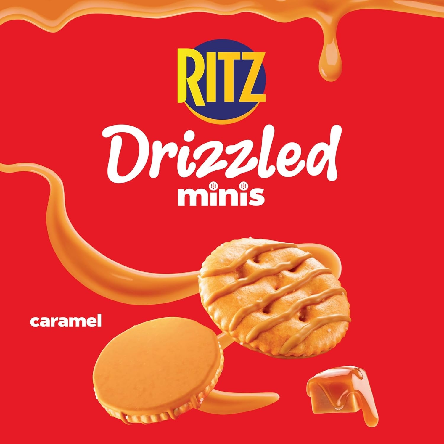 image:imageRITZ Drizzled Minis Caramel Crackers Snacks for Kids and Adults Party Snacks 8 oz