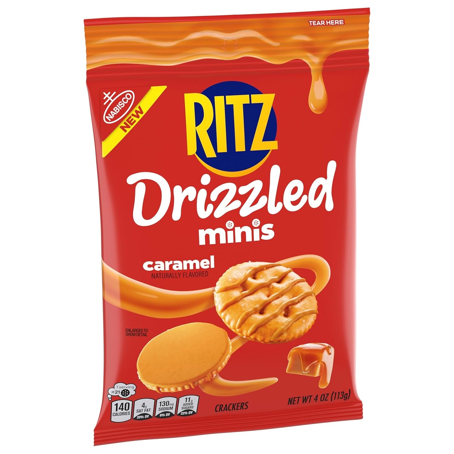 image:imageRITZ Drizzled Minis Sweet and Salty Crackers Variety Pack 8 Bags Snacks for Kids and Adults Lunch Snacks