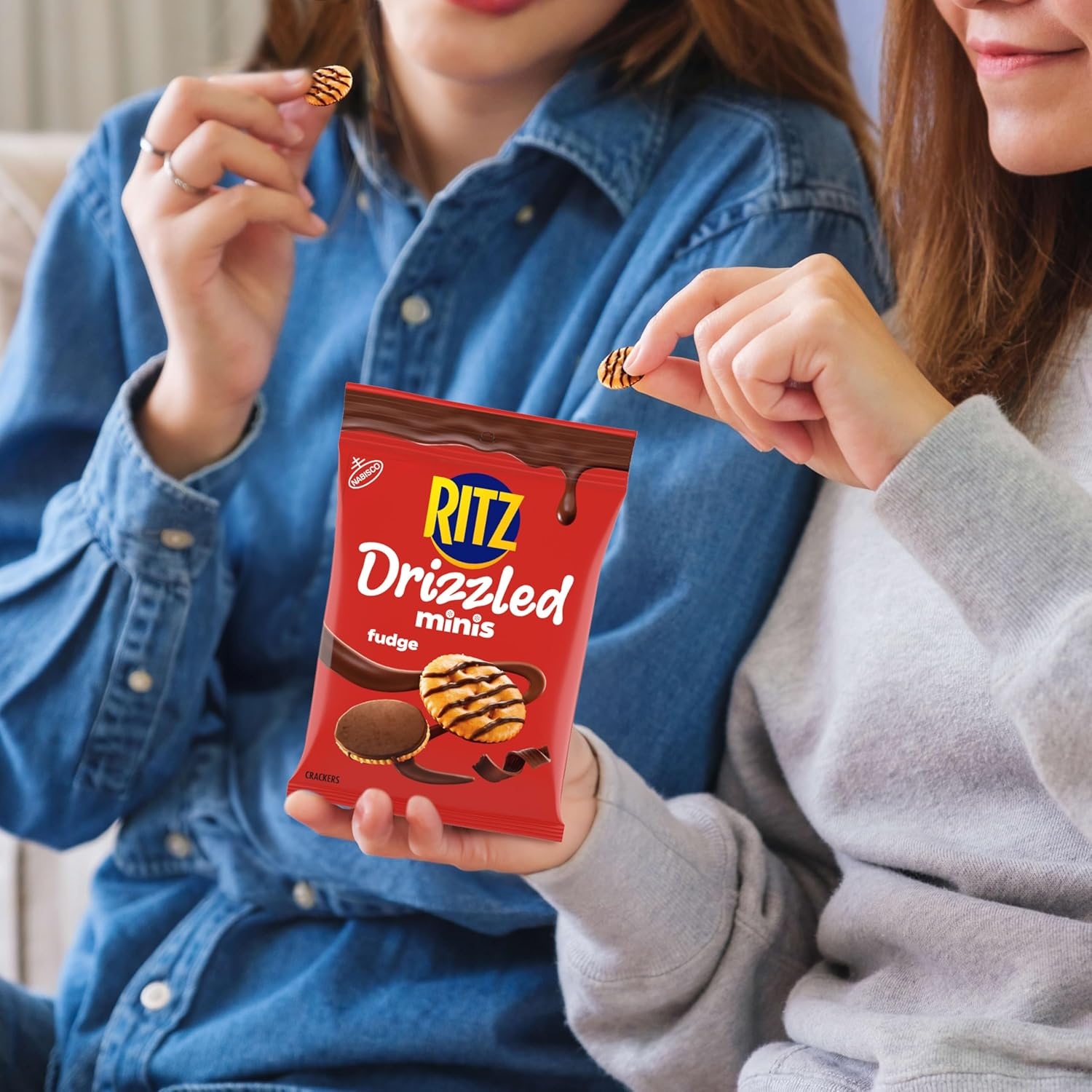 image:imageRITZ Drizzled Minis Sweet and Salty Crackers Variety Pack 8 Bags Snacks for Kids and Adults Lunch Snacks