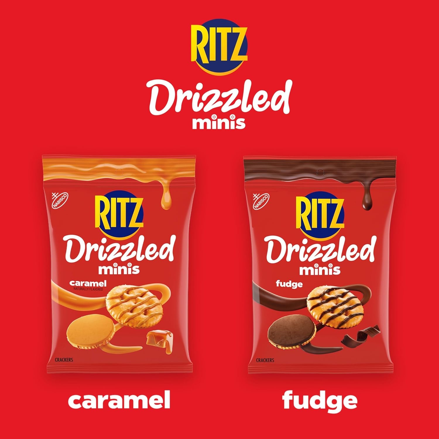 image:imageRITZ Drizzled Minis Sweet and Salty Crackers Variety Pack 8 Bags Snacks for Kids and Adults Lunch Snacks