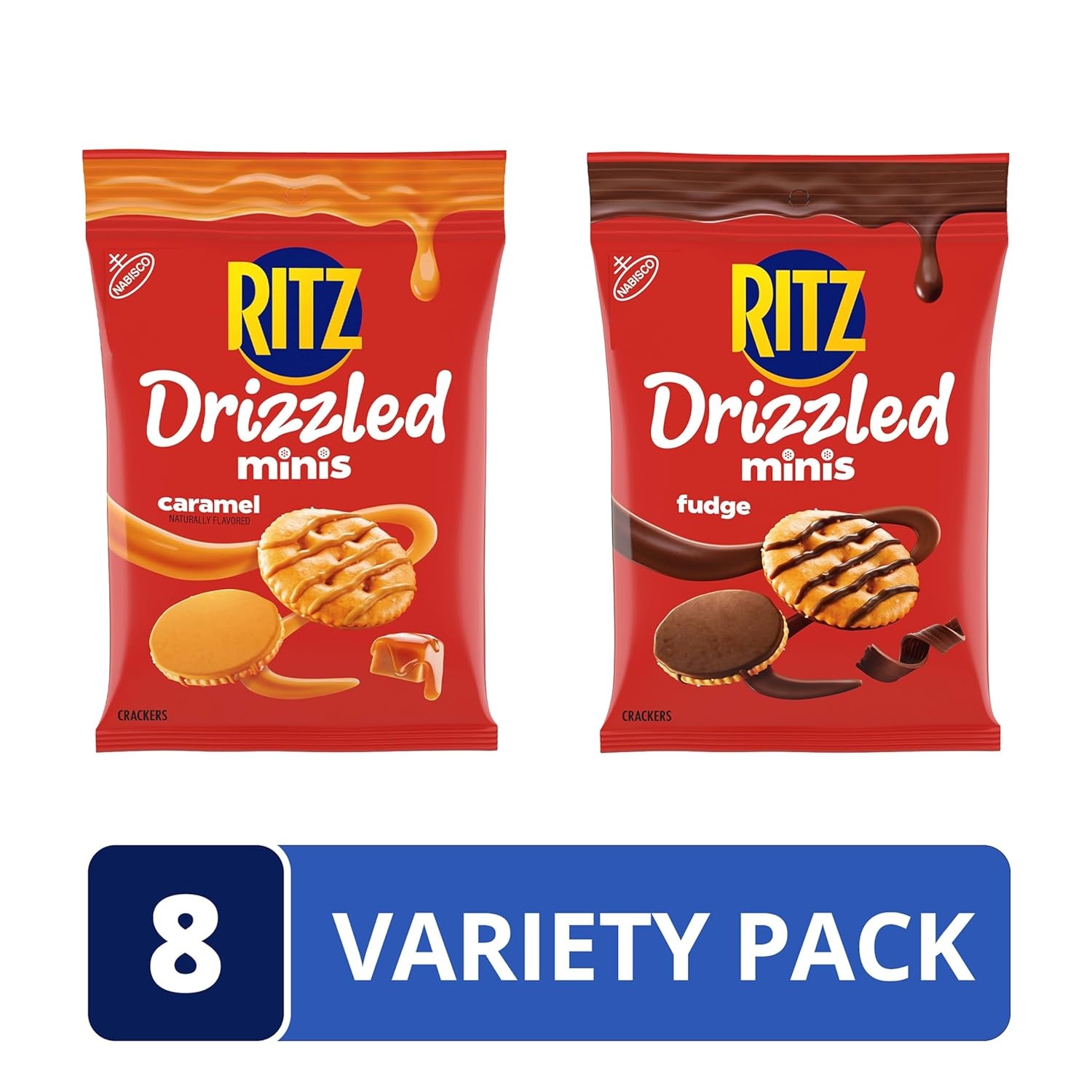 image:imageRITZ Drizzled Minis Sweet and Salty Crackers Variety Pack 8 Bags Snacks for Kids and Adults Lunch Snacks