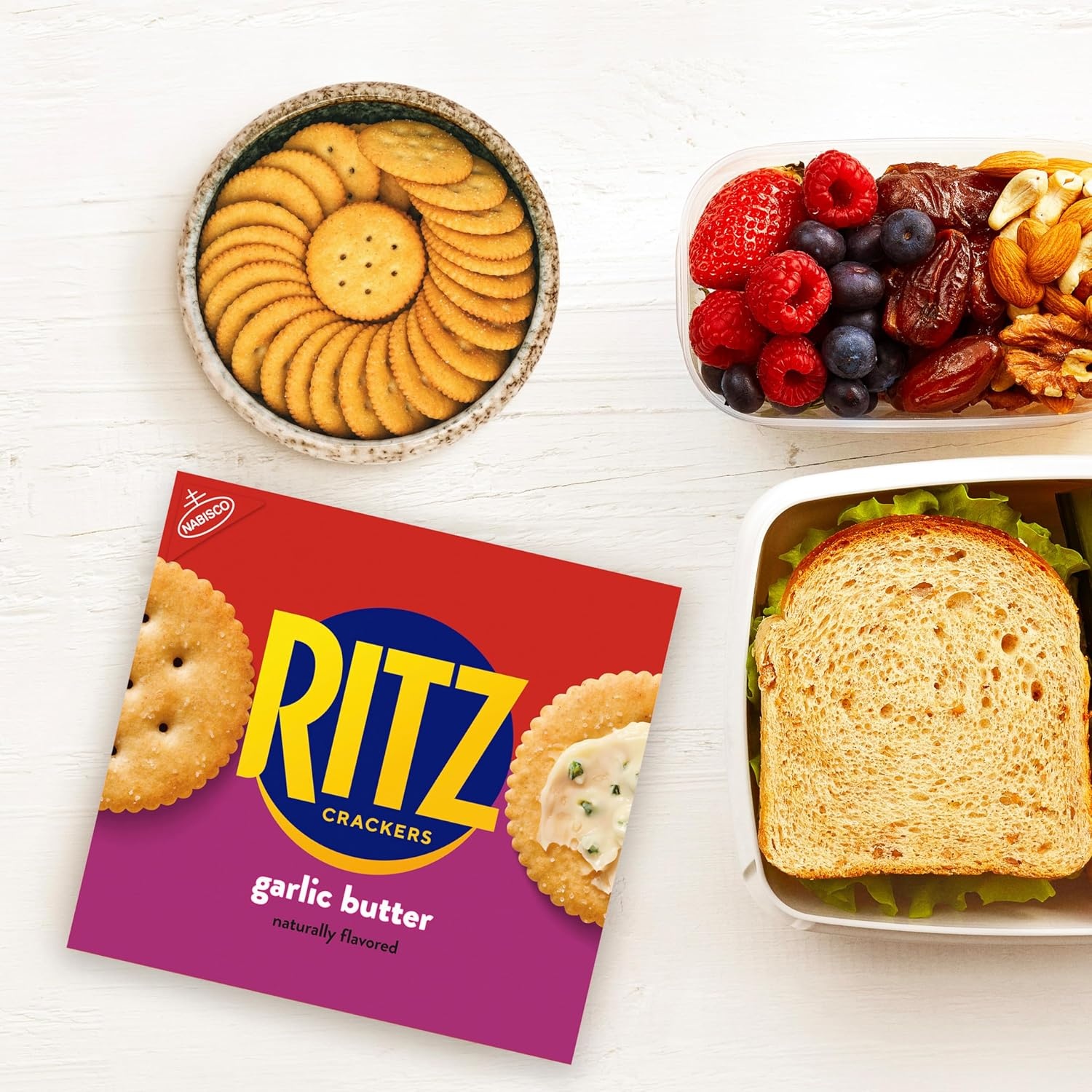 image:imageRITZ Fresh Stacks Original Crackers Bulk Travel Snacks Family Size 6 Boxes 72 Multi Snack PacksGarlic Butter