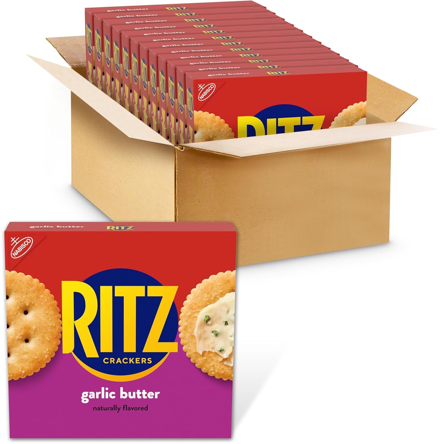 image:imageRITZ Fresh Stacks Original Crackers Bulk Travel Snacks Family Size 6 Boxes 72 Multi Snack PacksGarlic Butter