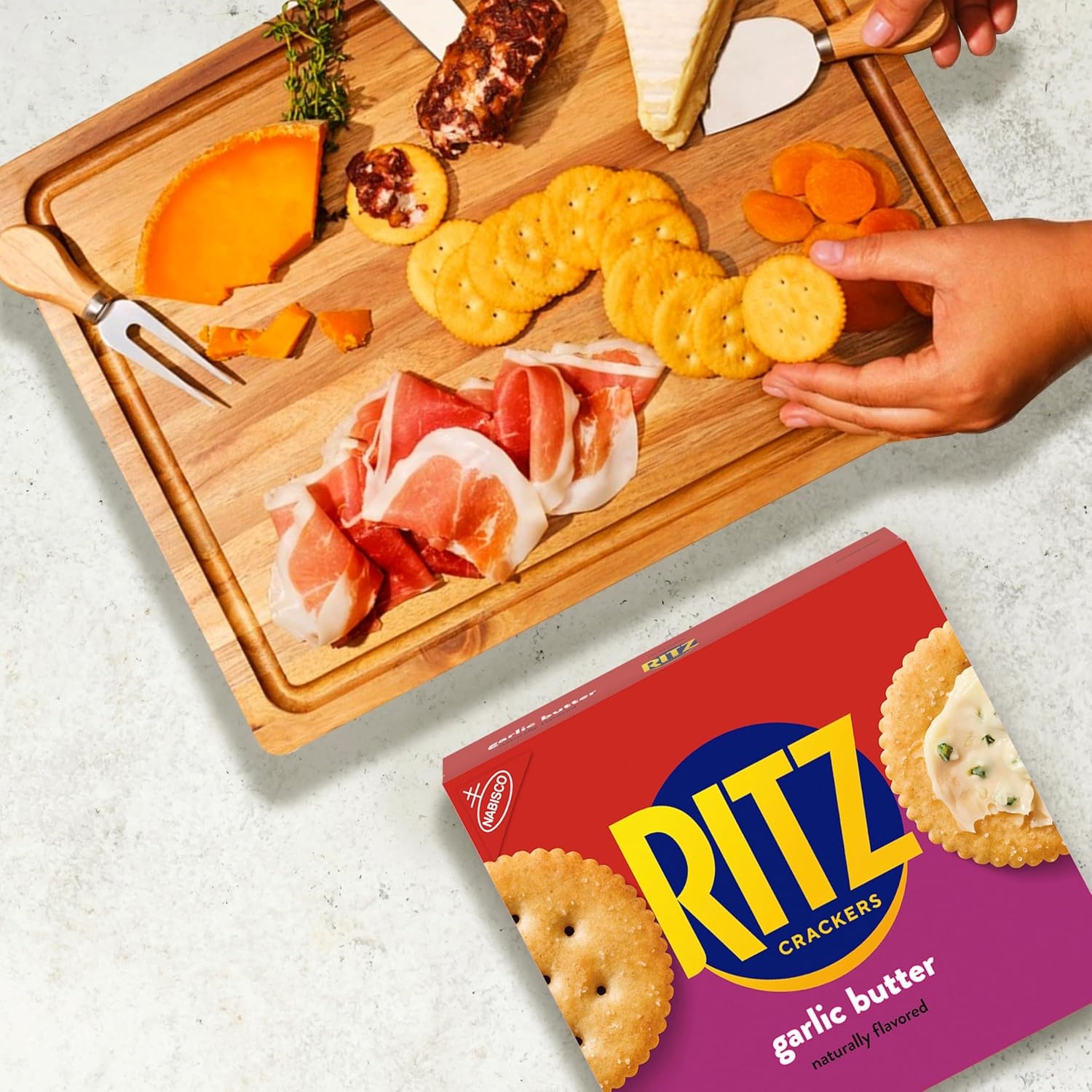 image:imageRITZ Fresh Stacks Original Crackers Bulk Travel Snacks Family Size 6 Boxes 72 Multi Snack PacksGarlic Butter