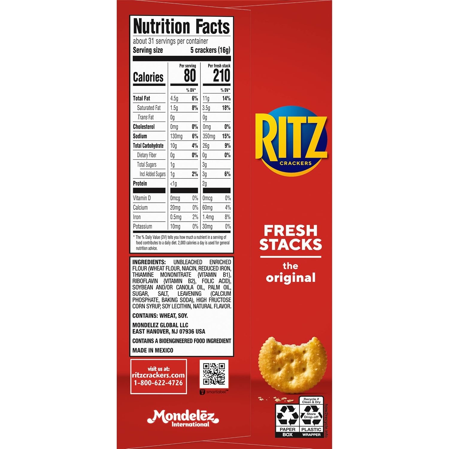 image:imageRITZ Fresh Stacks Original Crackers Bulk Travel Snacks Family Size 6 Boxes 72 Multi Snack PacksOriginal