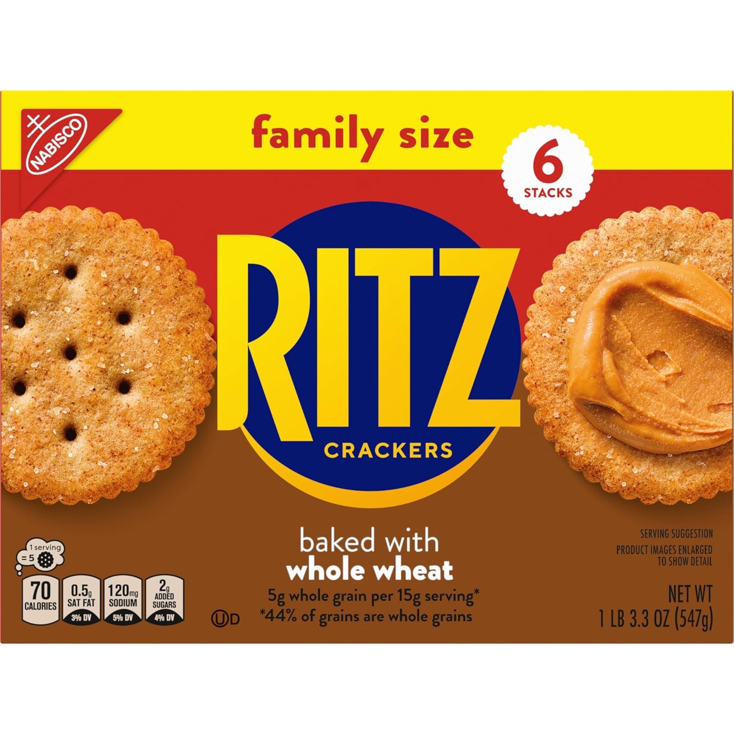 image:imageRITZ Fresh Stacks Original Crackers Bulk Travel Snacks Family Size 6 Boxes 72 Multi Snack PacksWhole Wheat