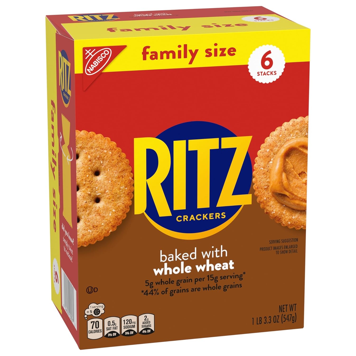 image:imageRITZ Fresh Stacks Original Crackers Bulk Travel Snacks Family Size 6 Boxes 72 Multi Snack PacksWhole Wheat