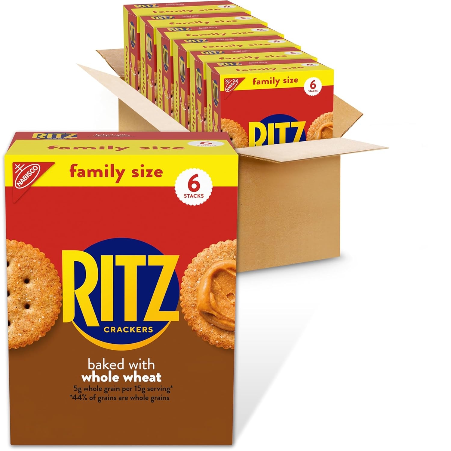 image:imageRITZ Fresh Stacks Original Crackers Bulk Travel Snacks Family Size 6 Boxes 72 Multi Snack PacksWhole Wheat