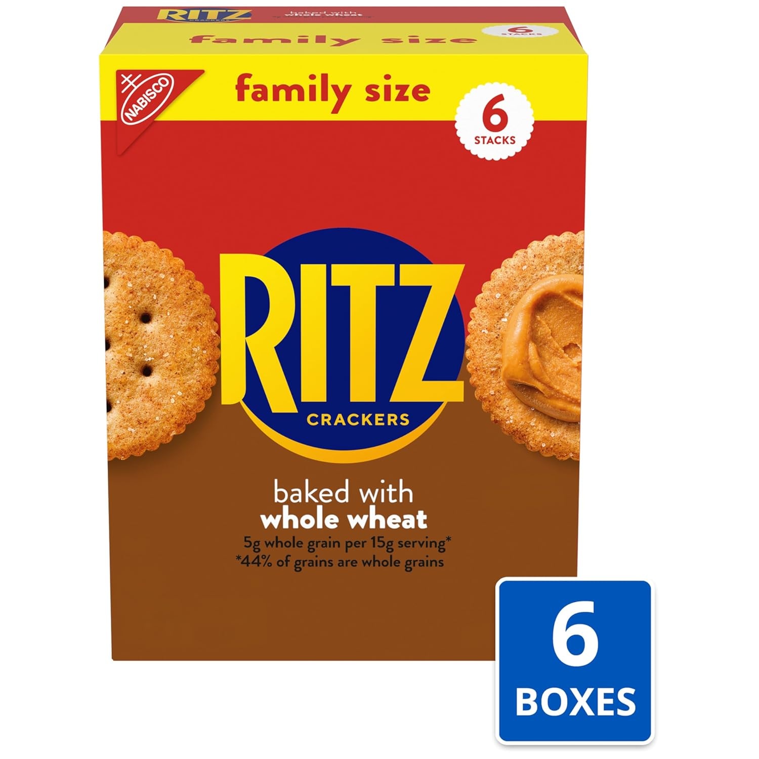 image:imageRITZ Fresh Stacks Original Crackers Bulk Travel Snacks Family Size 6 Boxes 72 Multi Snack PacksWhole Wheat