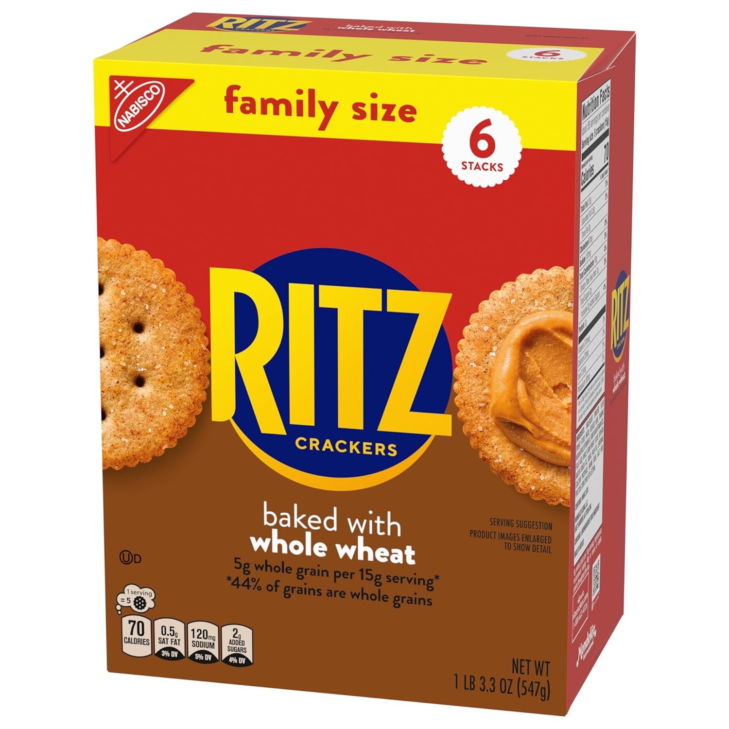 image:imageRITZ Fresh Stacks Original Crackers Bulk Travel Snacks Family Size 6 Boxes 72 Multi Snack PacksWhole Wheat